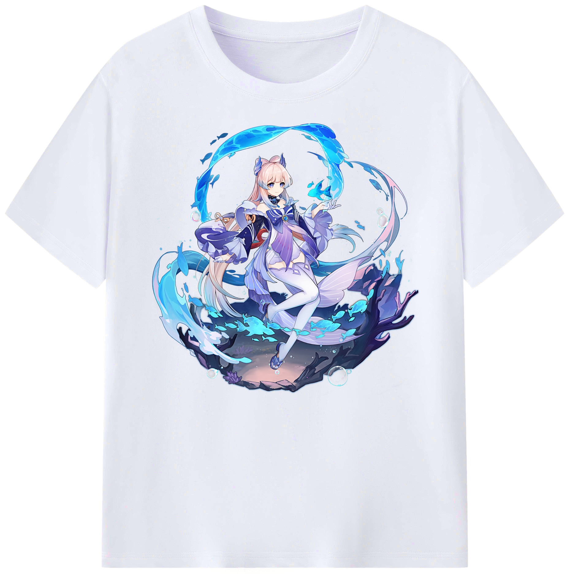 げんし神 珊瑚宮心海 サンゴノミヤ・ココミ genshin Sangonomiya Kokomi 綿100％ メンズ半袖Tシャツ｜肌触りやわらか＆通気性