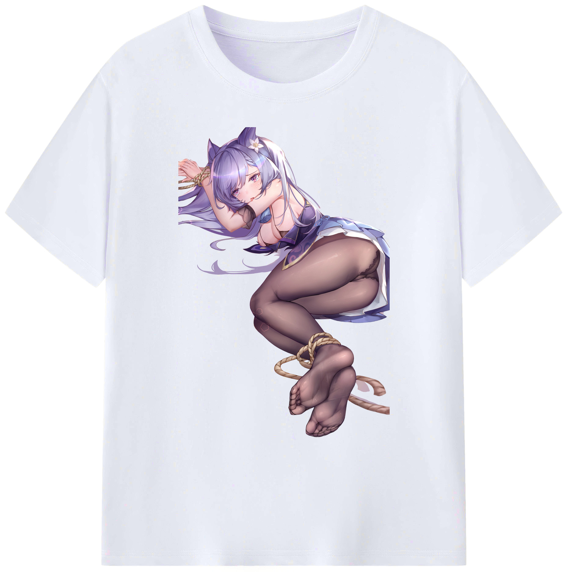 げんし神 刻晴 こくせい genshin Kokusei 綿100％ メンズ半袖Tシャツ｜肌触りやわらか＆通気性