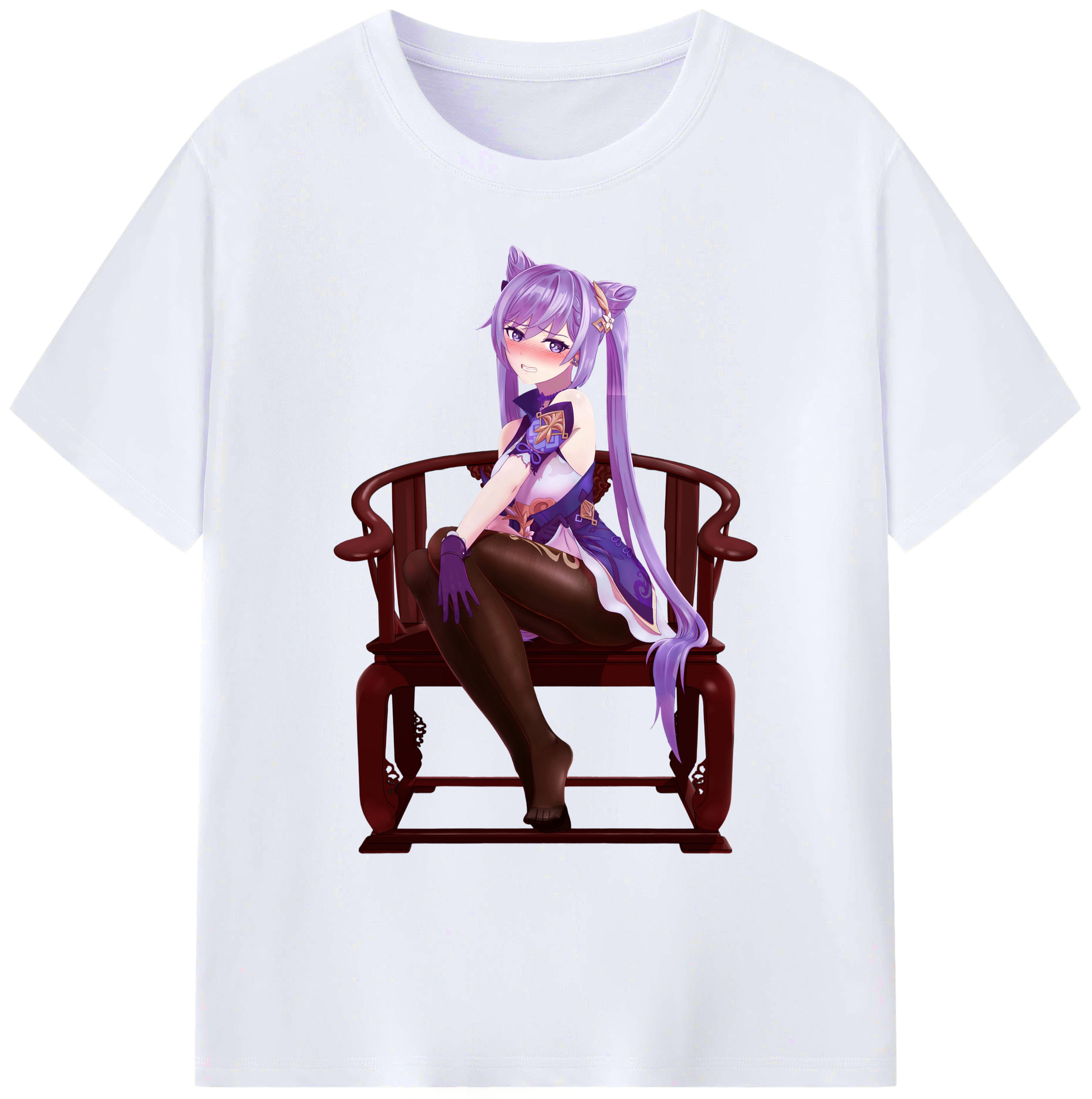 げんし神 刻晴 こくせい genshin Kokusei 綿100％ メンズ半袖Tシャツ｜肌触りやわらか＆通気性