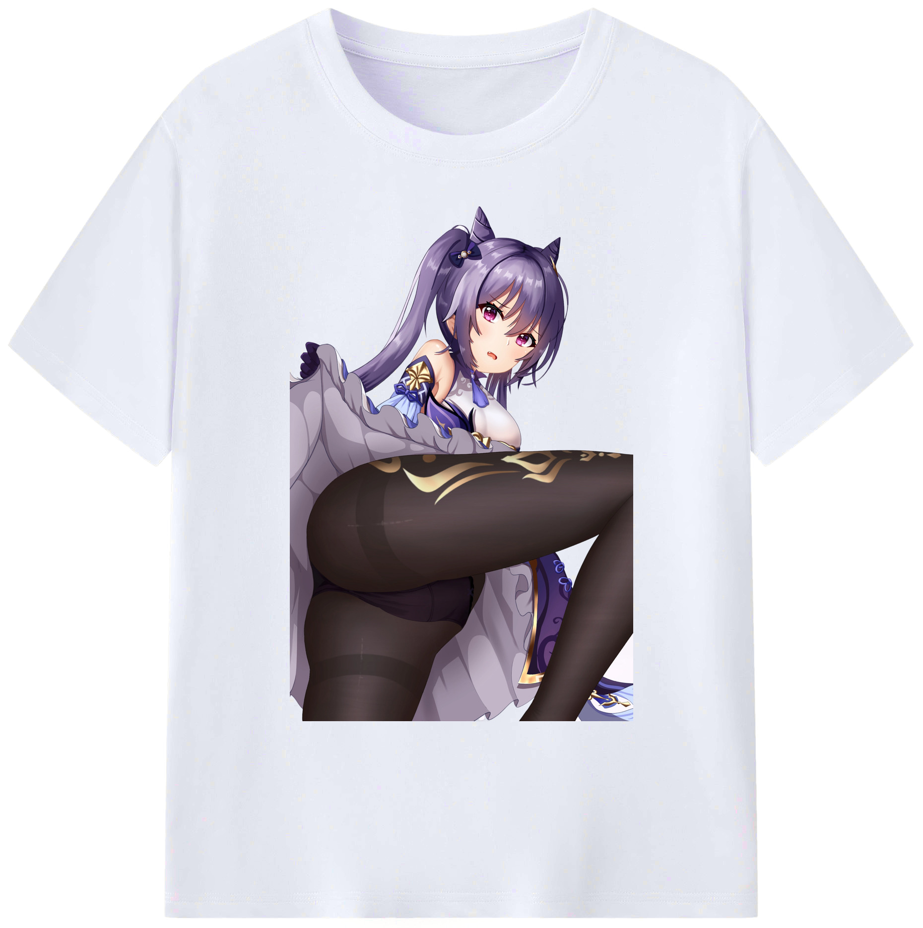 げんし神 刻晴 こくせい genshin Kokusei 綿100％ メンズ半袖Tシャツ｜肌触りやわらか＆通気性