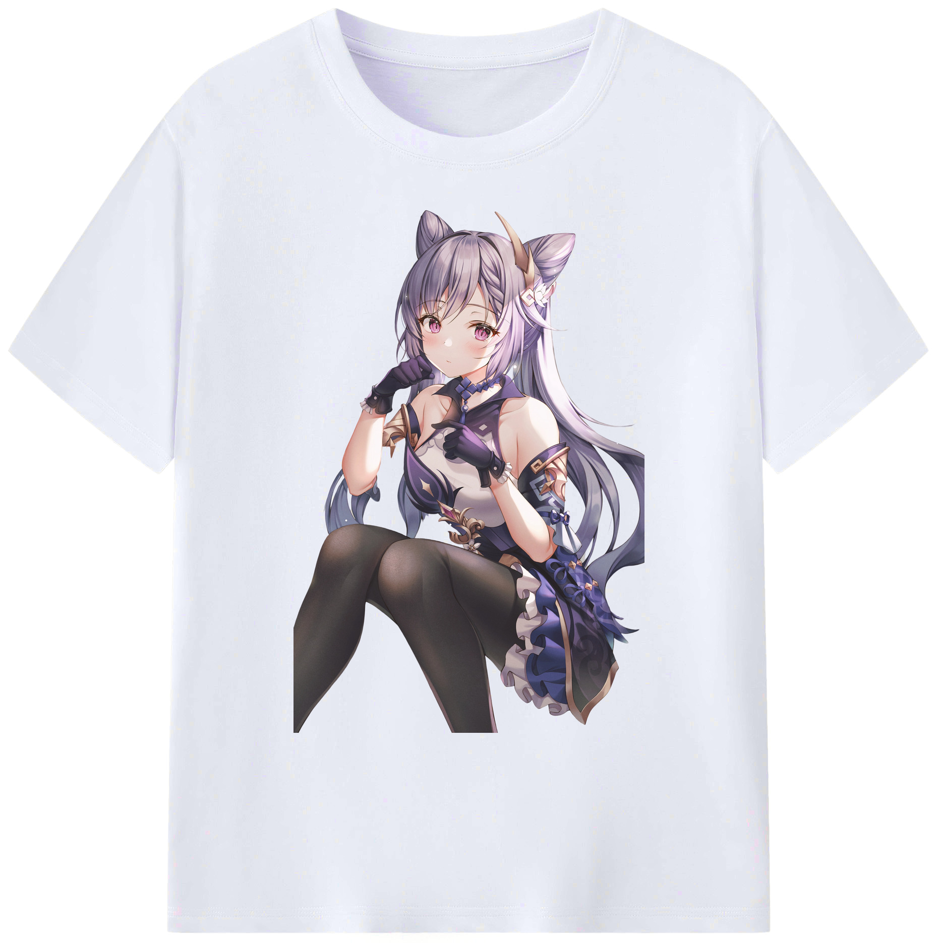 げんし神 刻晴 こくせい genshin Kokusei 綿100％ メンズ半袖Tシャツ｜肌触りやわらか＆通気性