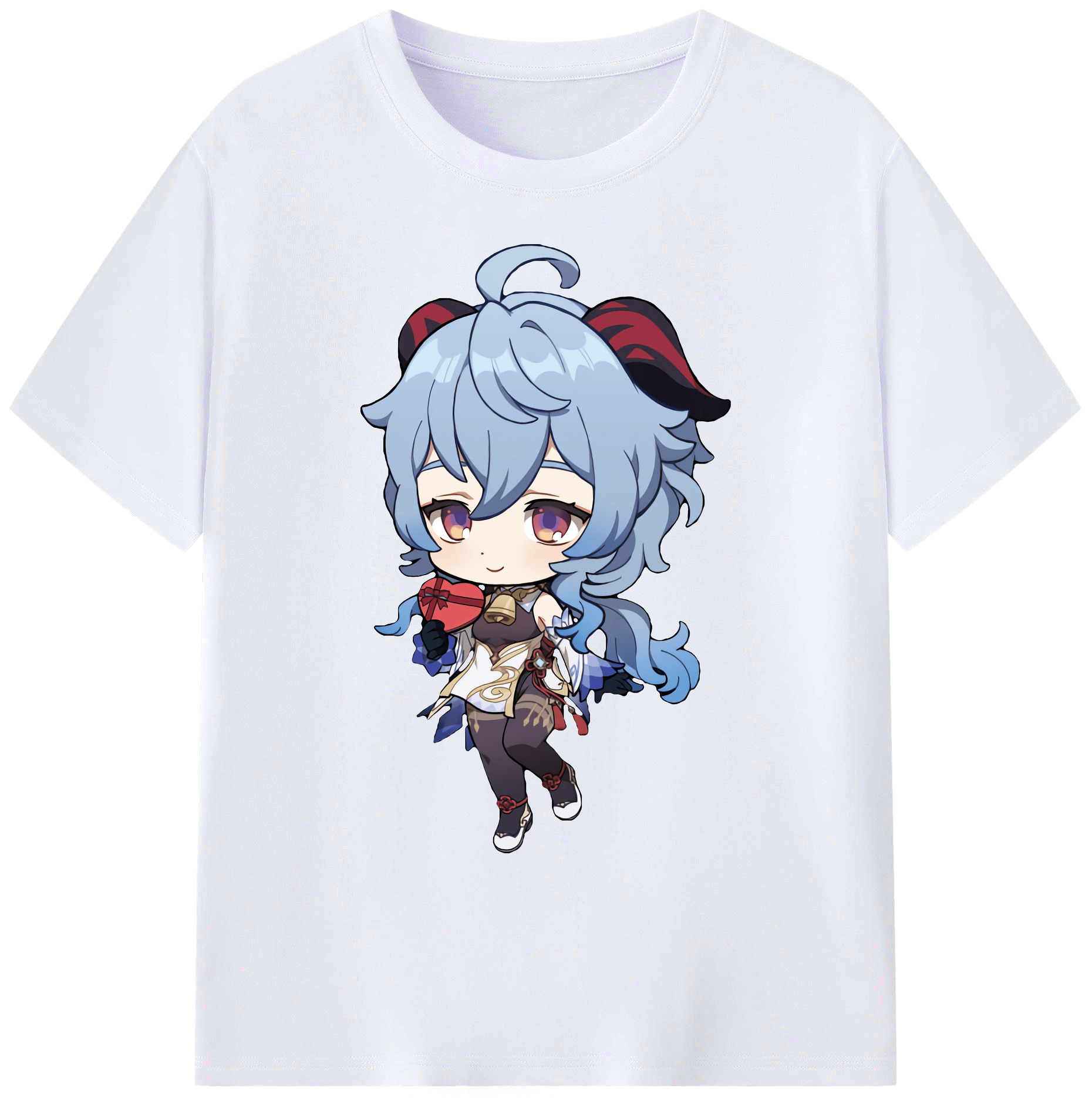 げんし神 甘雨 かんう genshin Ganyu 綿100％ メンズ半袖Tシャツ｜肌触りやわらか＆通気性