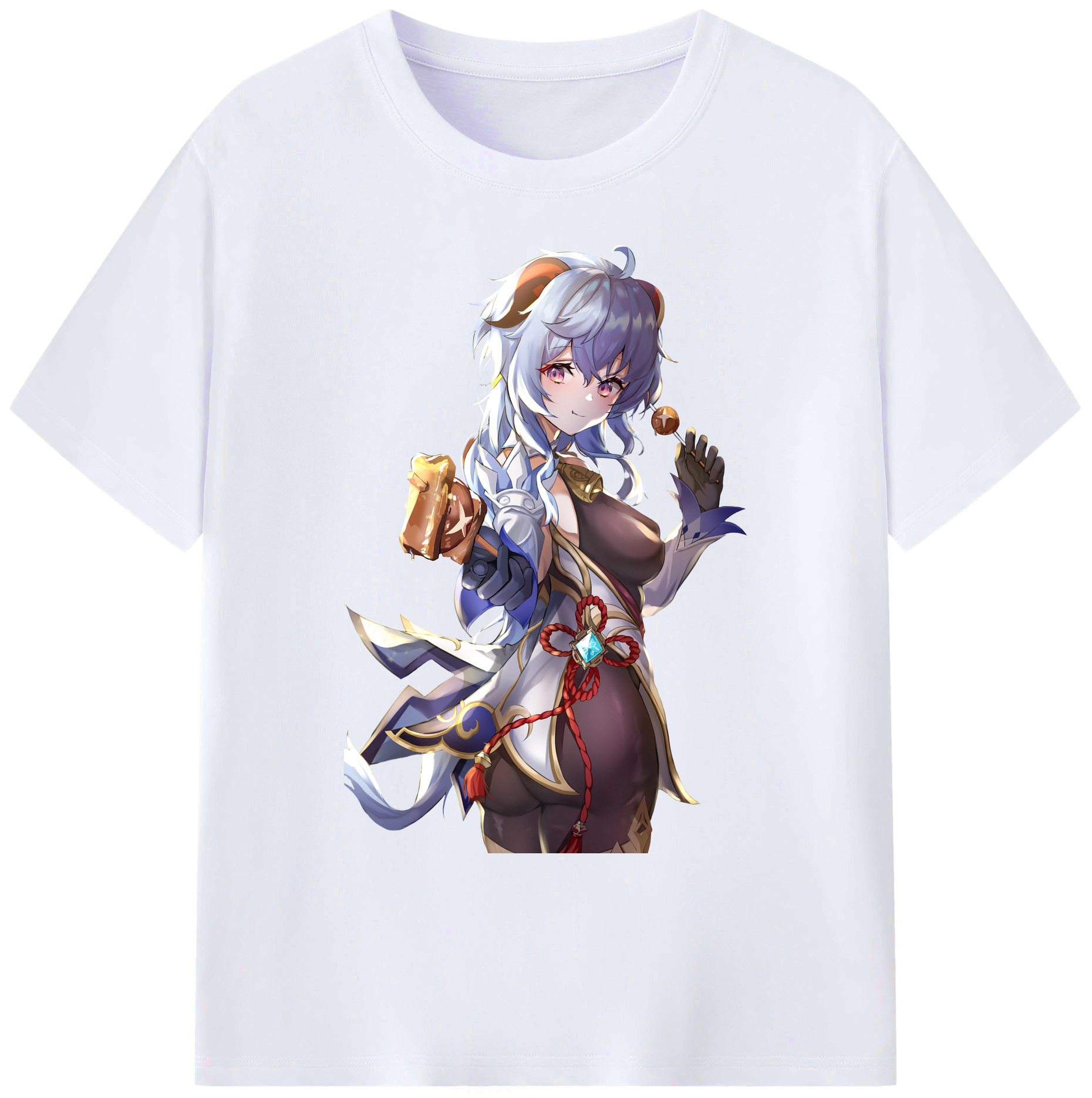 げんし神 甘雨 かんう genshin Ganyu 綿100％ メンズ半袖Tシャツ｜肌触りやわらか＆通気性