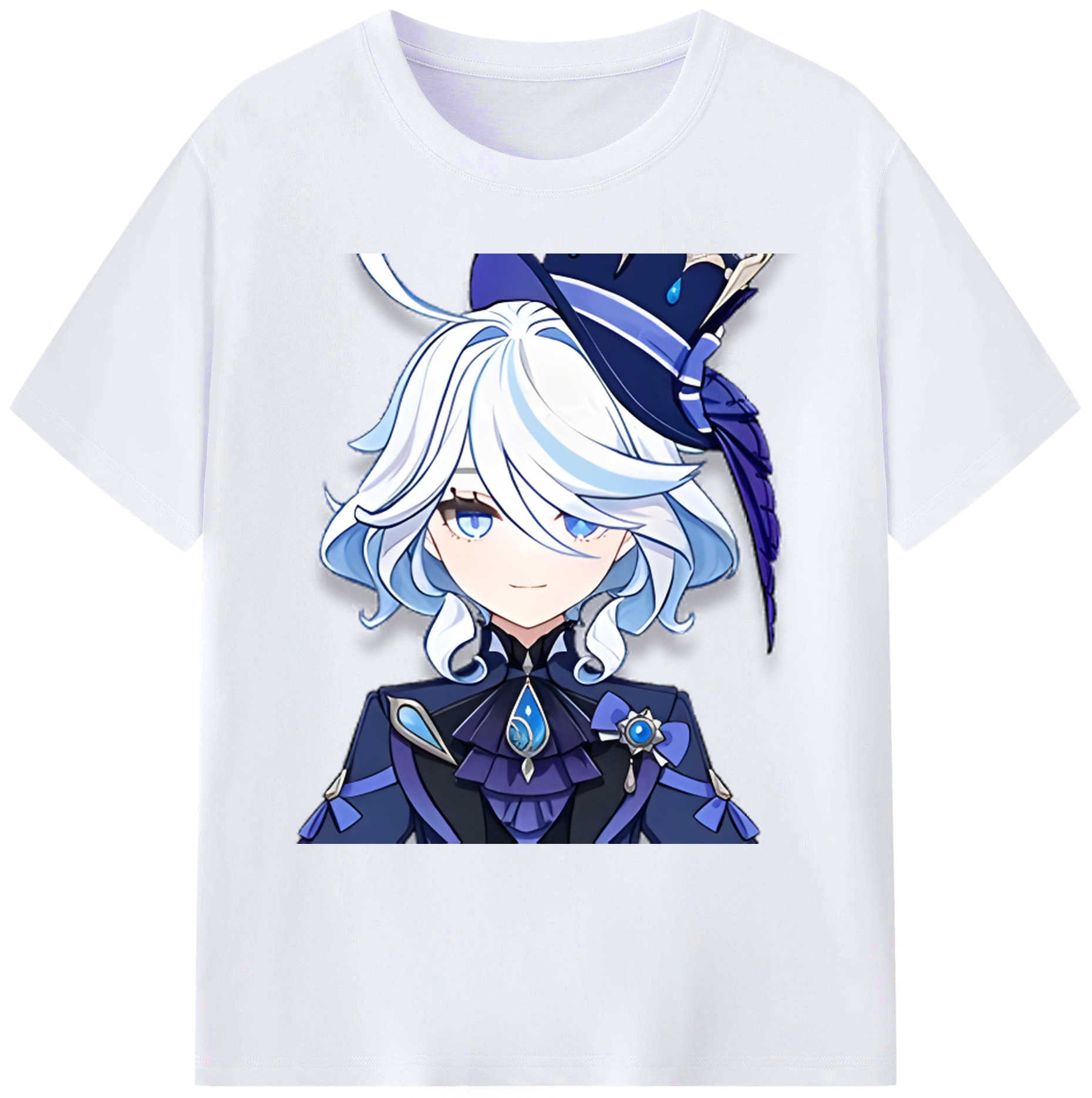 げんし神 フリーナ genshin Furina 綿100％ メンズ半袖Tシャツ｜肌触りやわらか＆通気性