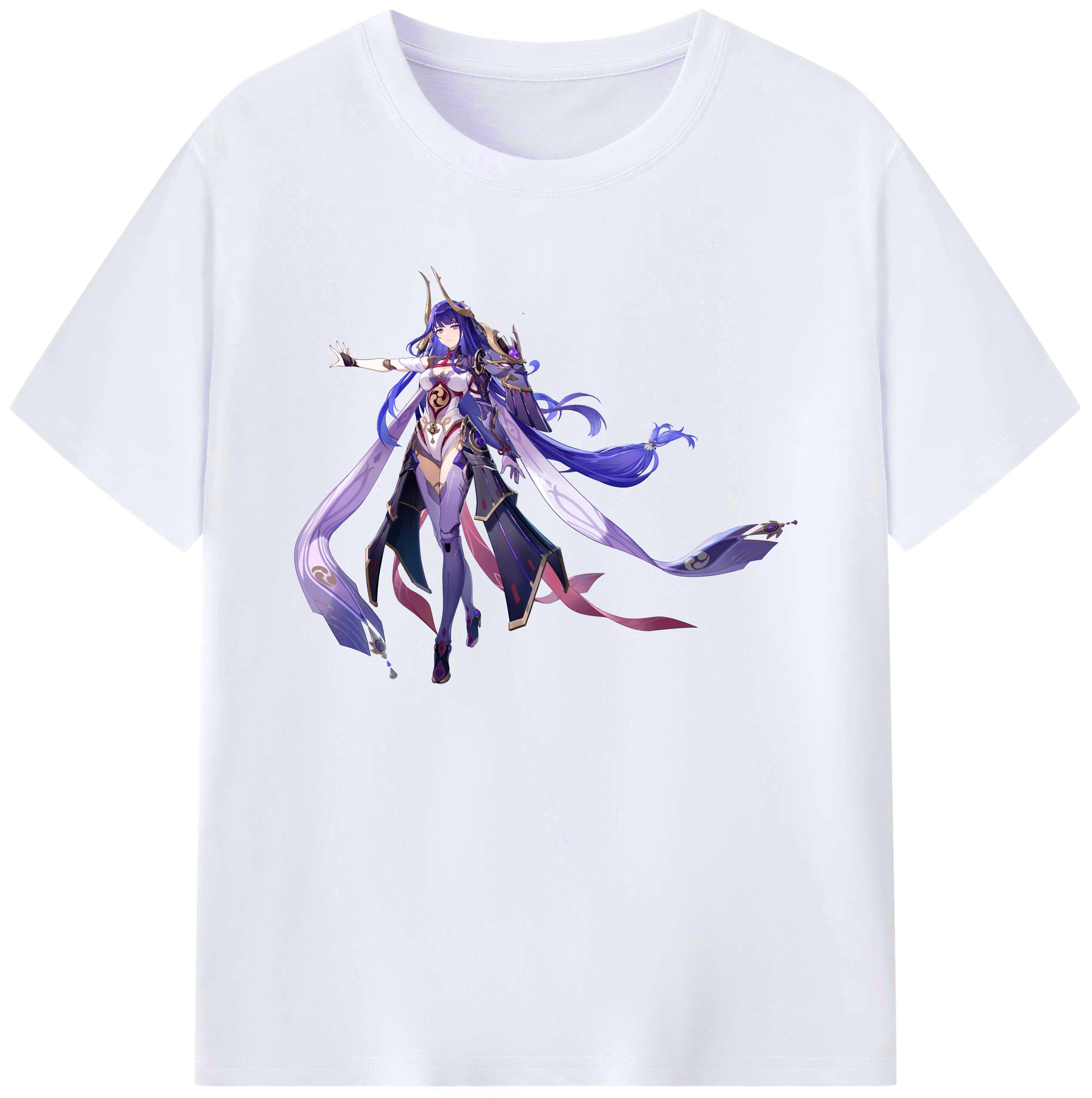 げんし神 雷電将軍 らいでんしょうぐん genshin Raiden Shogun 綿100％ メンズ半袖Tシャツ｜肌触りやわらか＆通気性