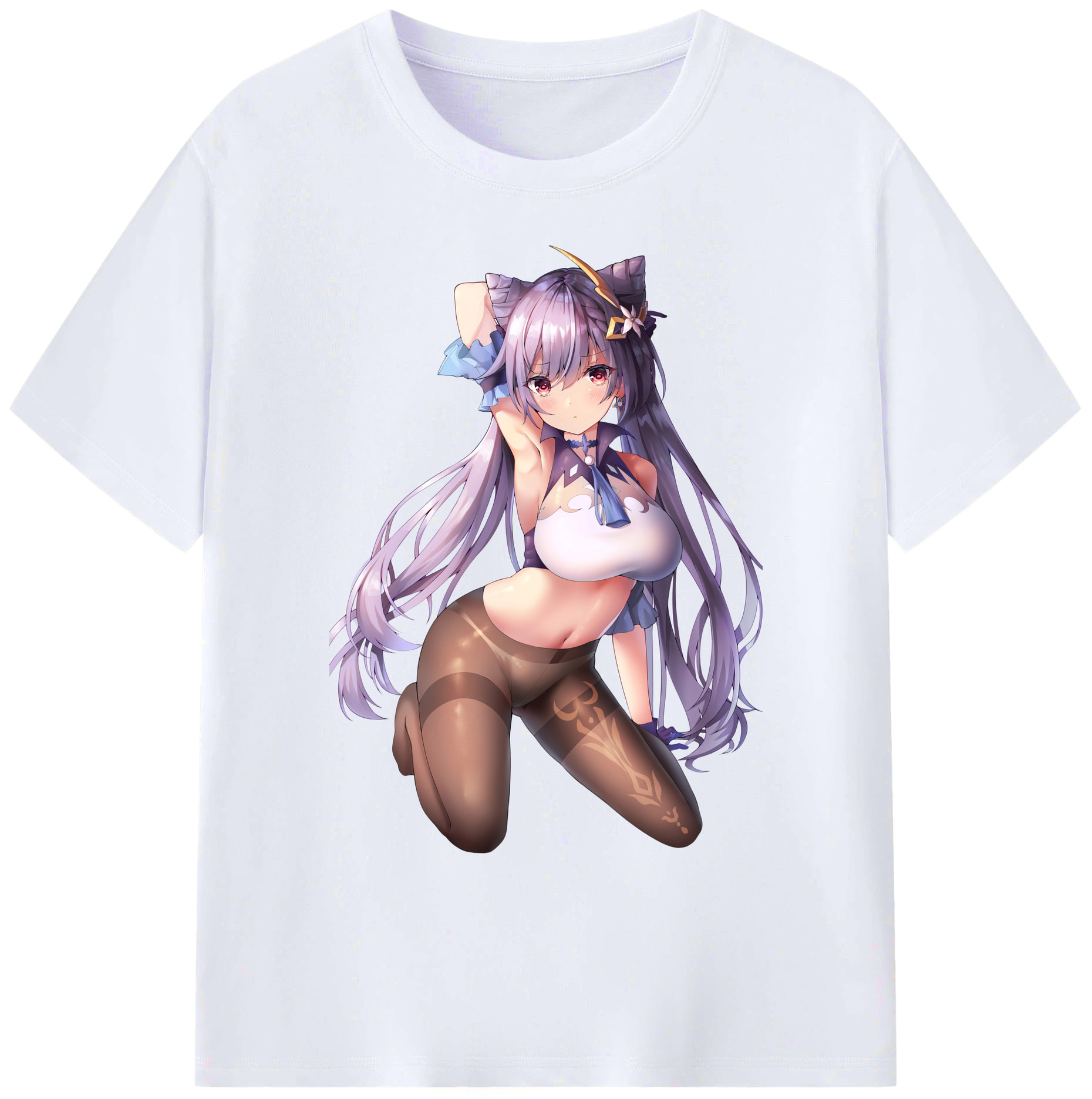 げんし神 刻晴 こくせい genshin Kokusei 綿100％ メンズ半袖Tシャツ｜肌触りやわらか＆通気性