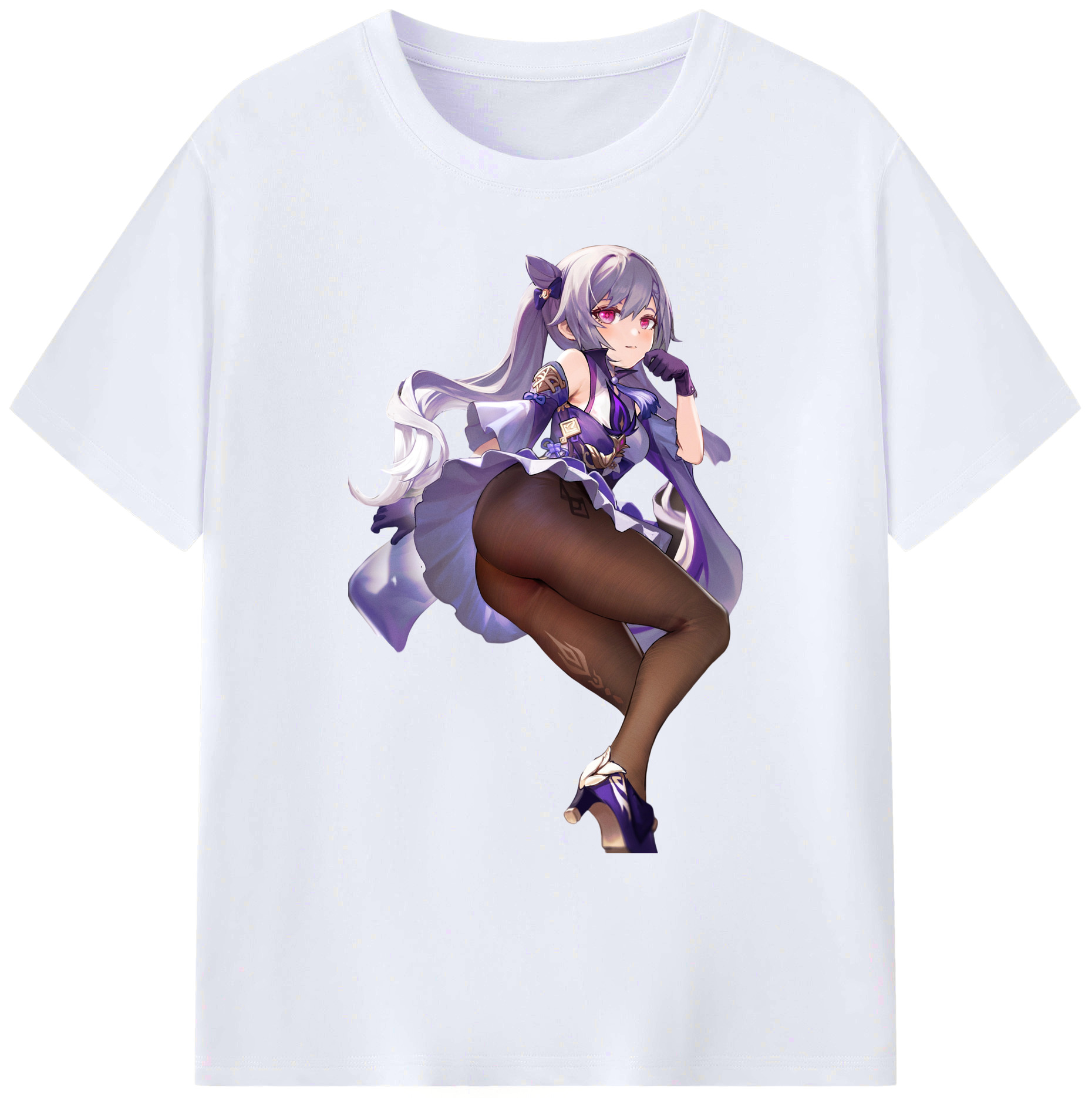 げんし神 刻晴 こくせい genshin Kokusei 綿100％ メンズ半袖Tシャツ｜肌触りやわらか＆通気性