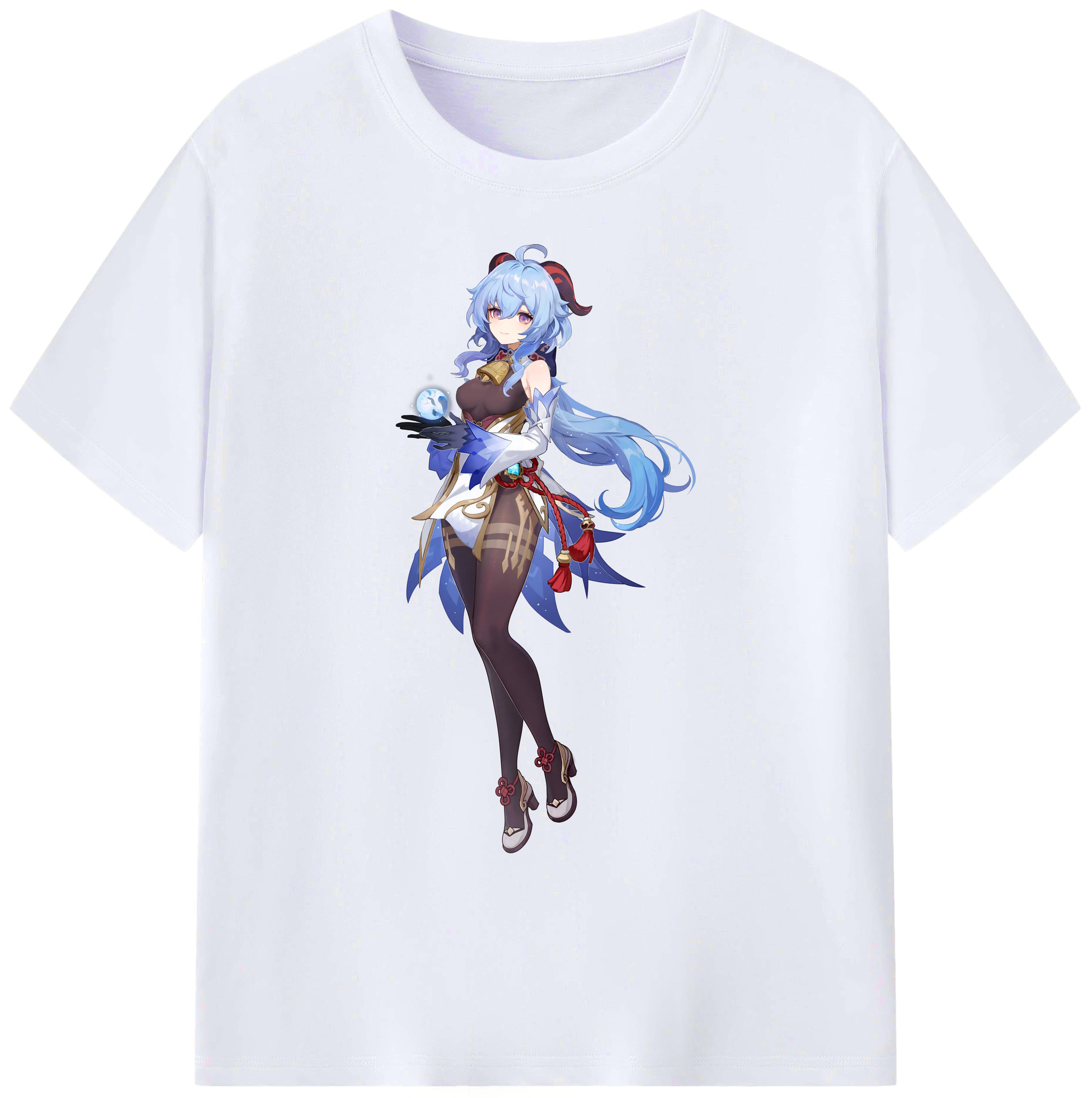 げんし神 甘雨 かんう genshin Ganyu 綿100％ メンズ半袖Tシャツ｜肌触りやわらか＆通気性