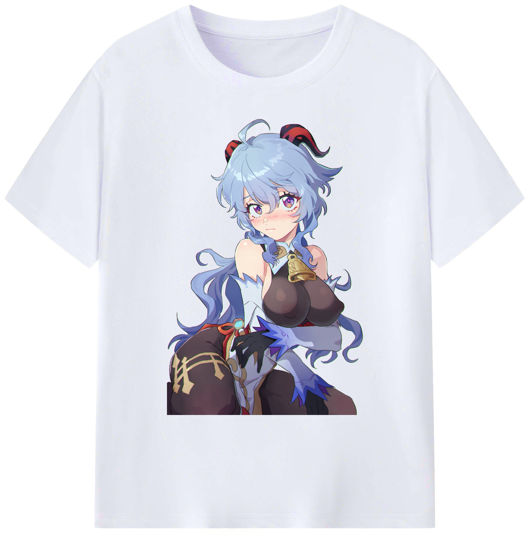 げんし神 甘雨 かんう genshin Ganyu 綿100％ メンズ半袖Tシャツ｜肌触りやわらか＆通気性