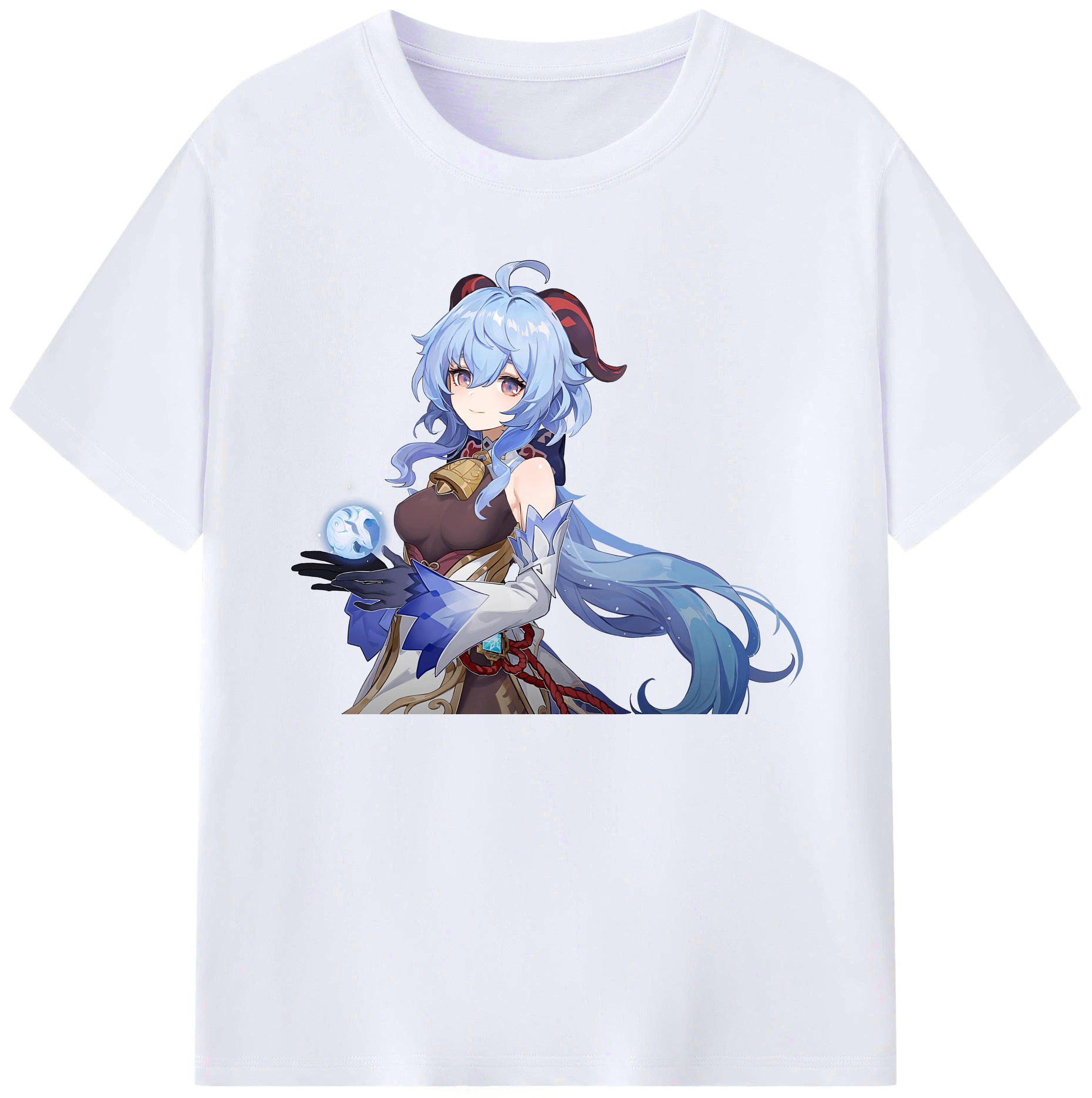 げんし神 甘雨 かんう genshin Ganyu 綿100％ メンズ半袖Tシャツ｜肌触りやわらか＆通気性