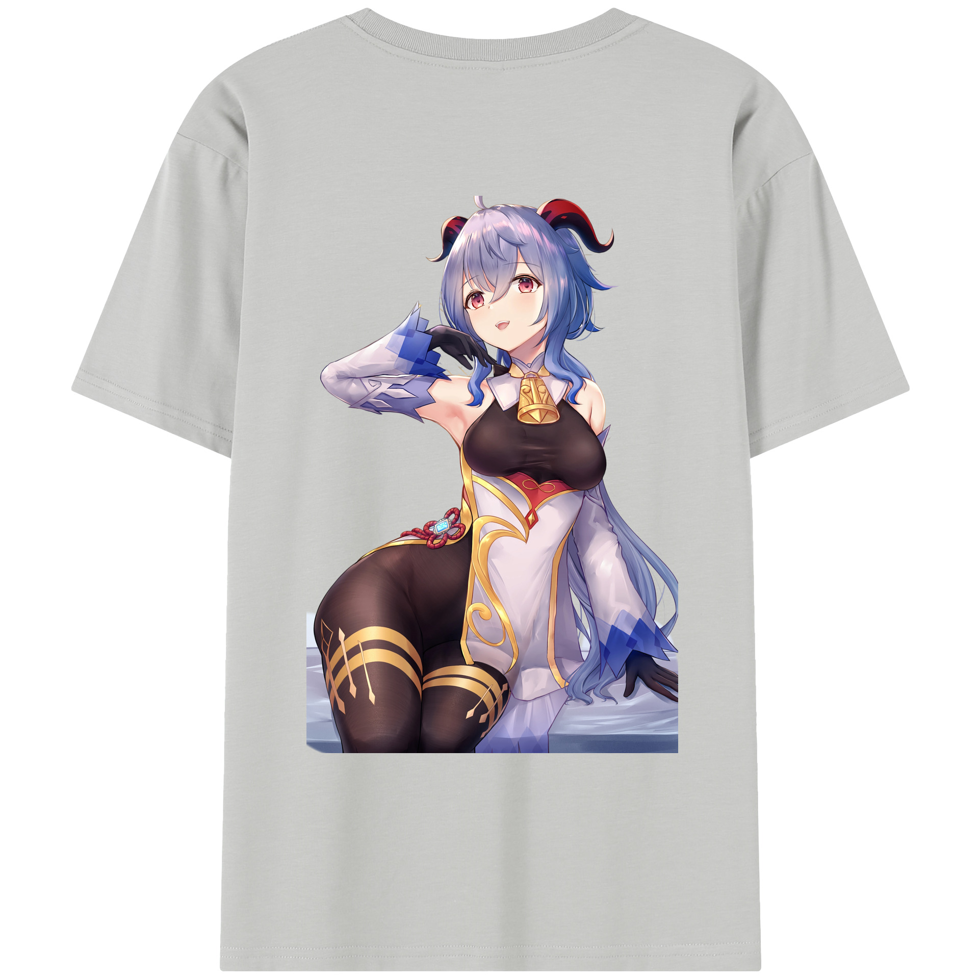 げんし神 甘雨 かんう genshin Ganyu レディース半袖Tシャツ(バックプリント)