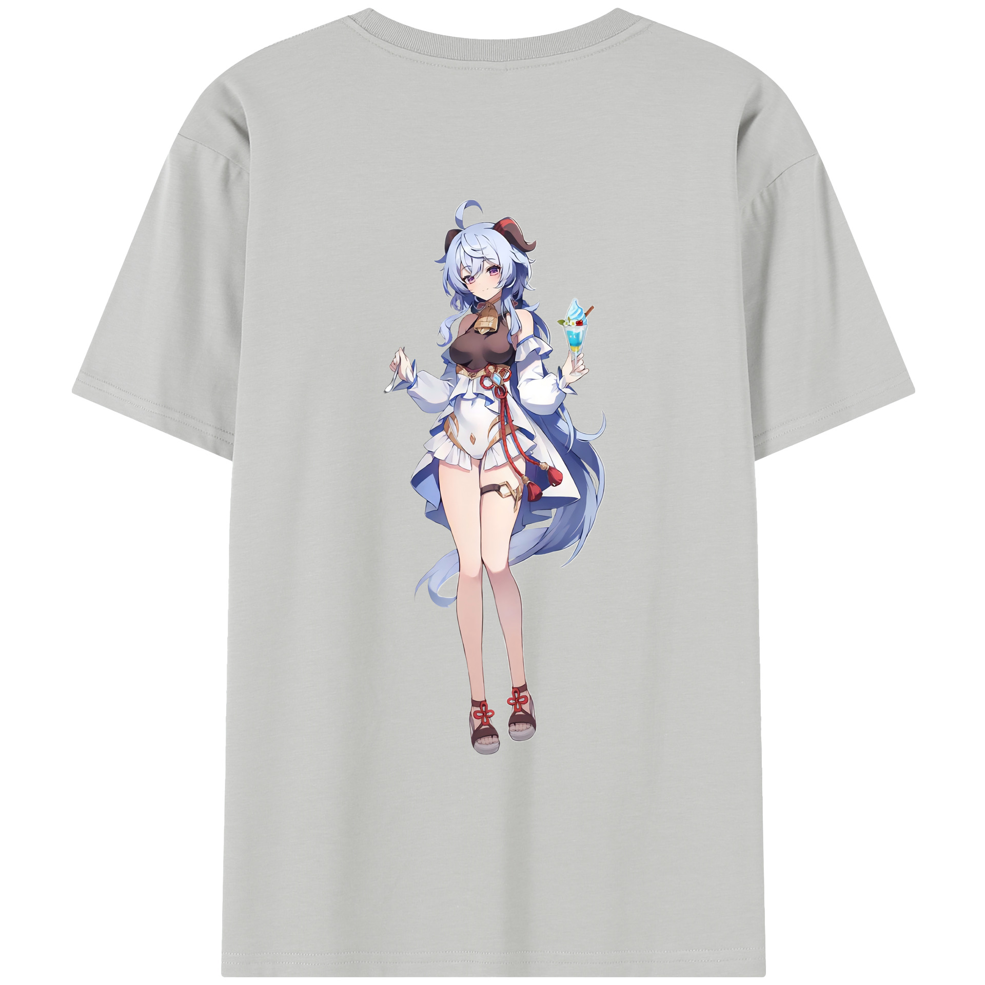 げんし神 甘雨 かんう genshin Ganyu レディース半袖Tシャツ(バックプリント)