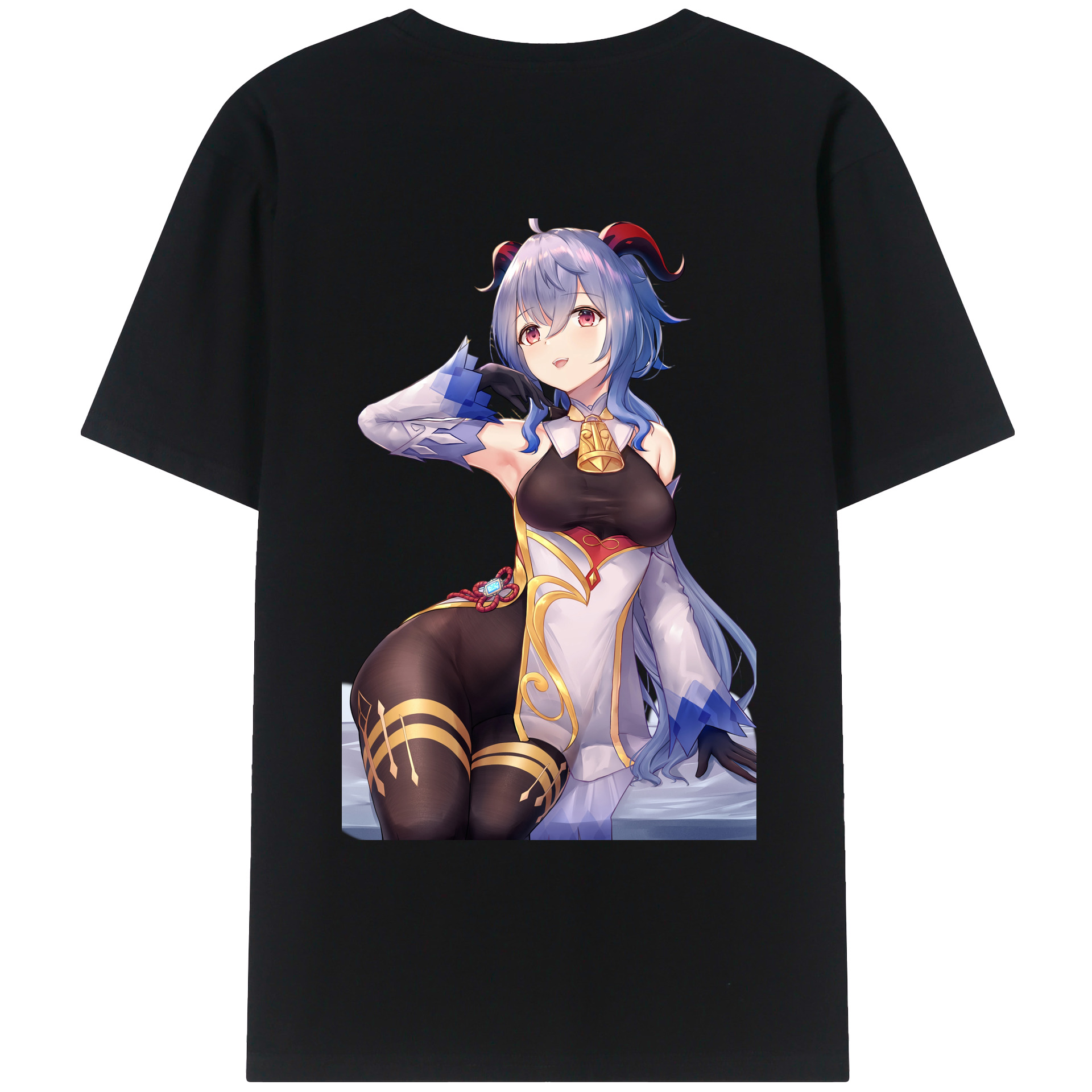 げんし神 甘雨 かんう genshin Ganyu レディース半袖Tシャツ(バックプリント)