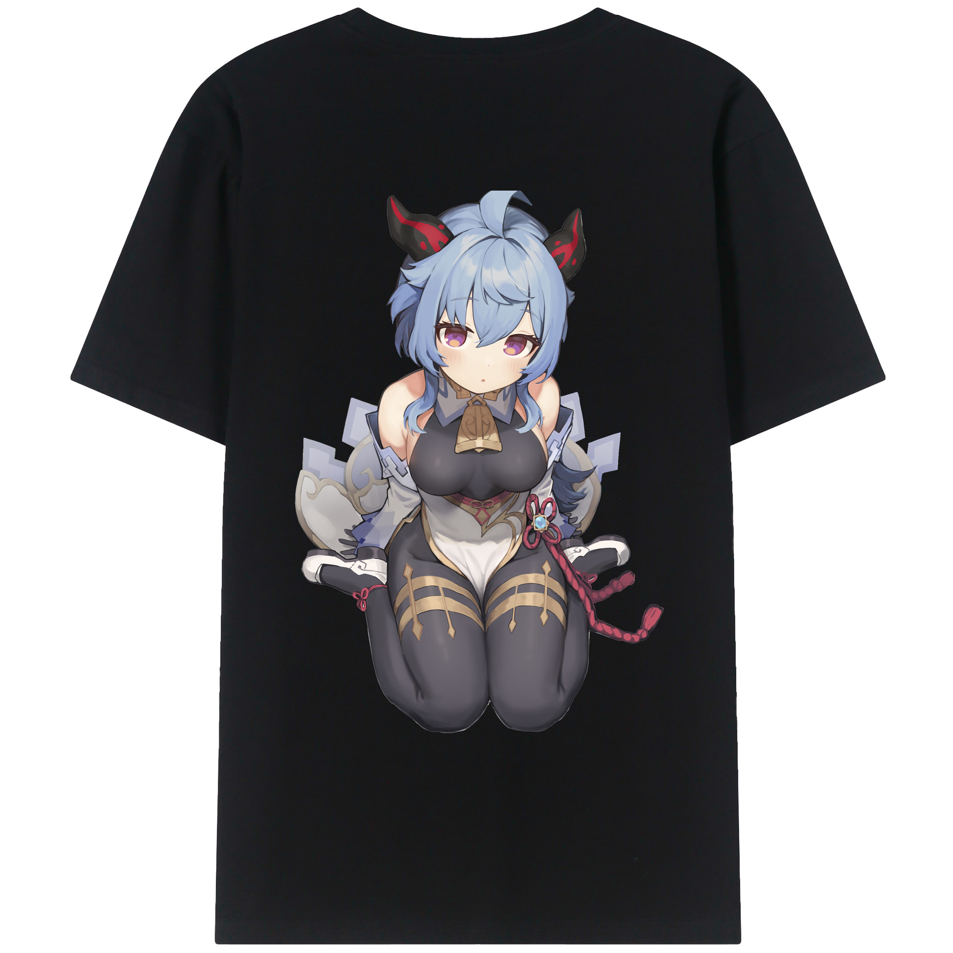 げんし神 甘雨 かんう genshin Ganyu レディース半袖Tシャツ(バックプリント)