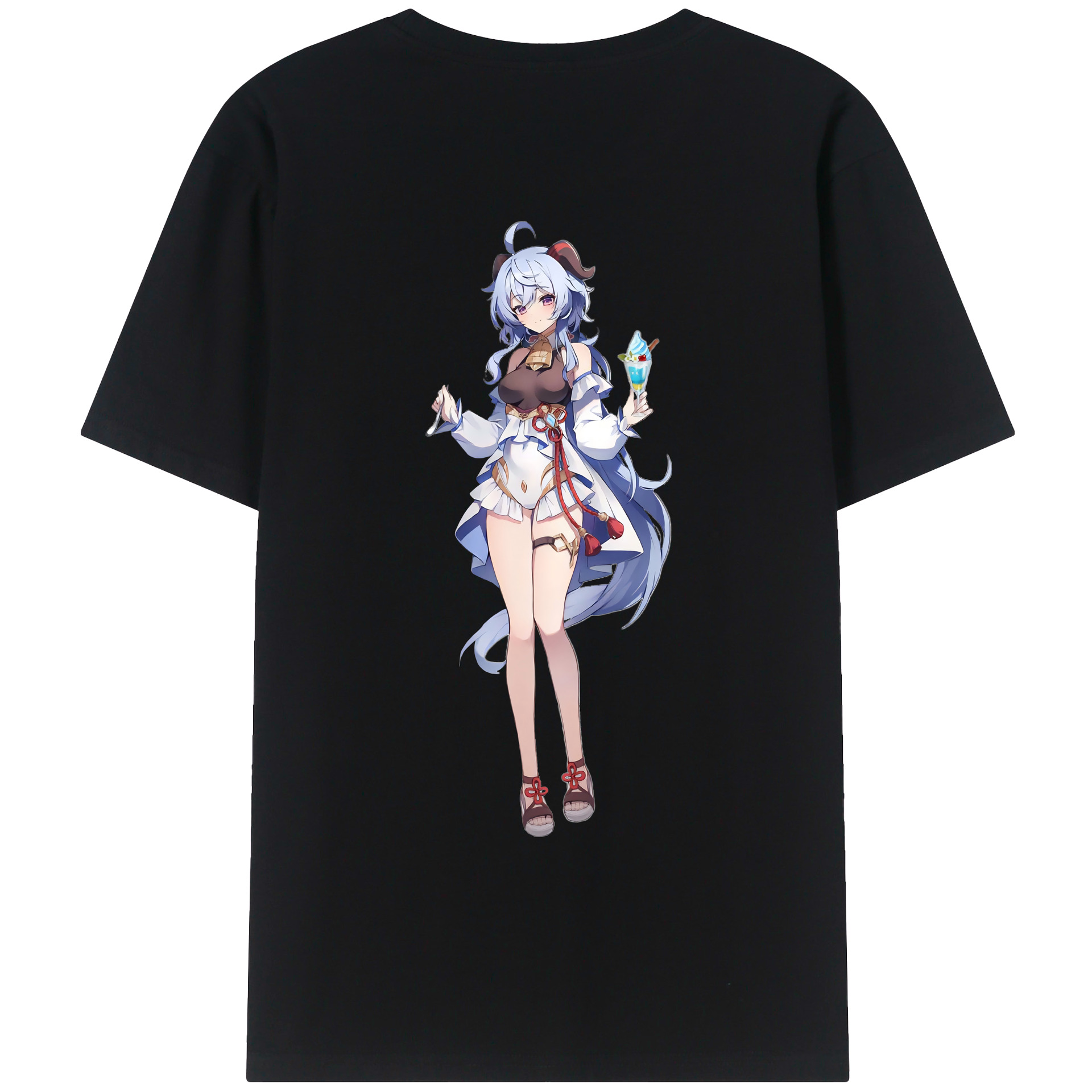 げんし神 甘雨 かんう genshin Ganyu レディース半袖Tシャツ(バックプリント)