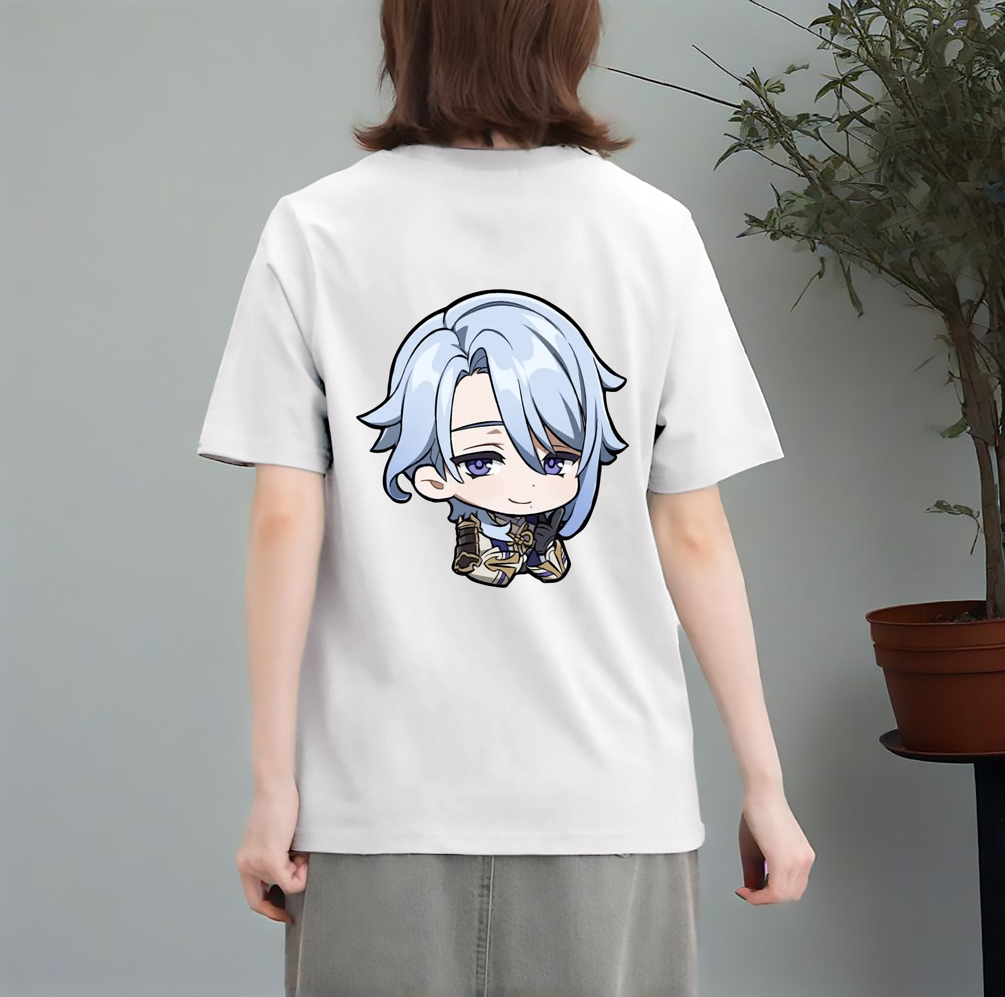 げんし神 神里綾人 かみさとあやと genshin Kamisato Ayato レディース半袖Tシャツ(バックプリント)