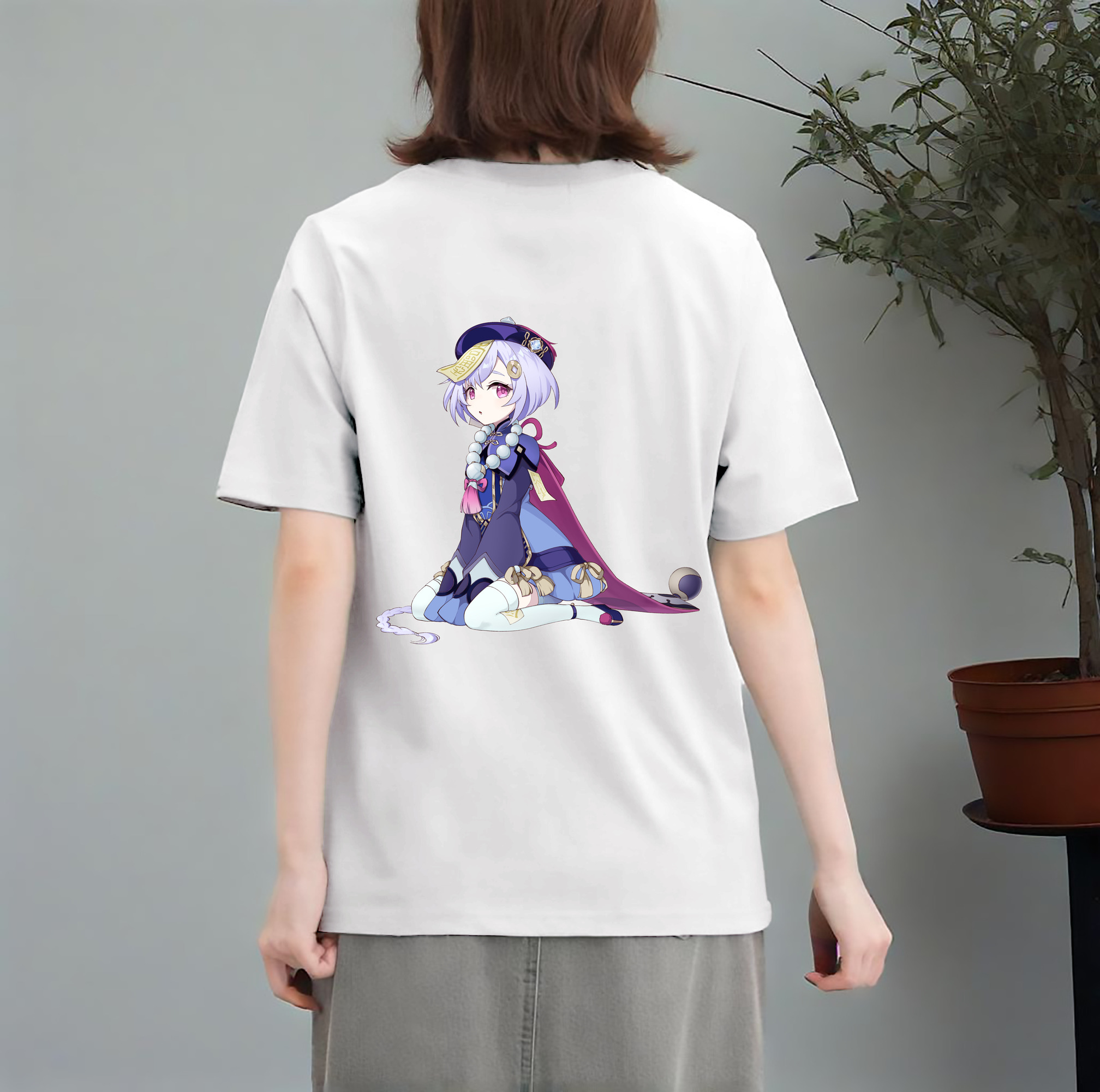 げんし神 七七 なな  genshin Nana レディース半袖Tシャツ(バックプリント)