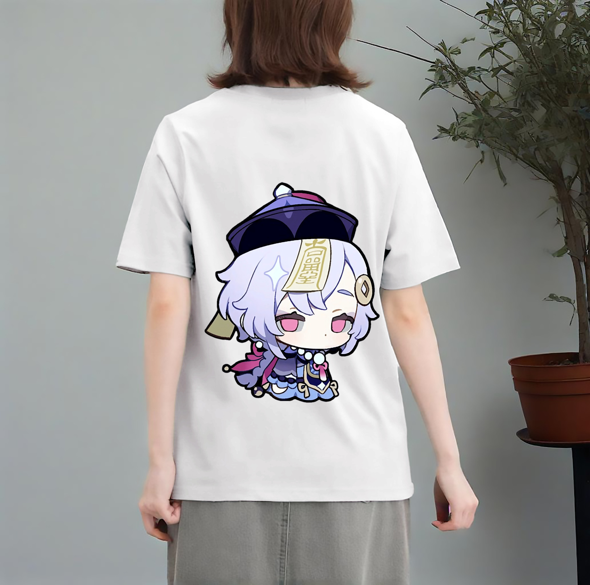 げんし神 七七 なな  genshin Nana レディース半袖Tシャツ(バックプリント)