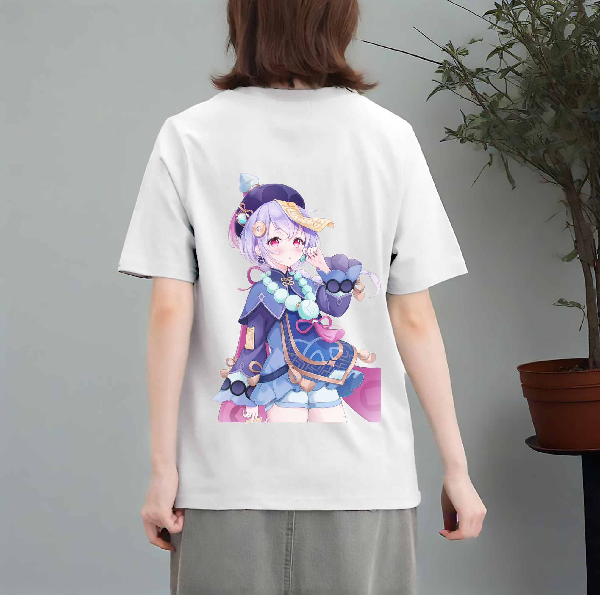 げんし神 七七 なな  genshin Nana レディース半袖Tシャツ(バックプリント)