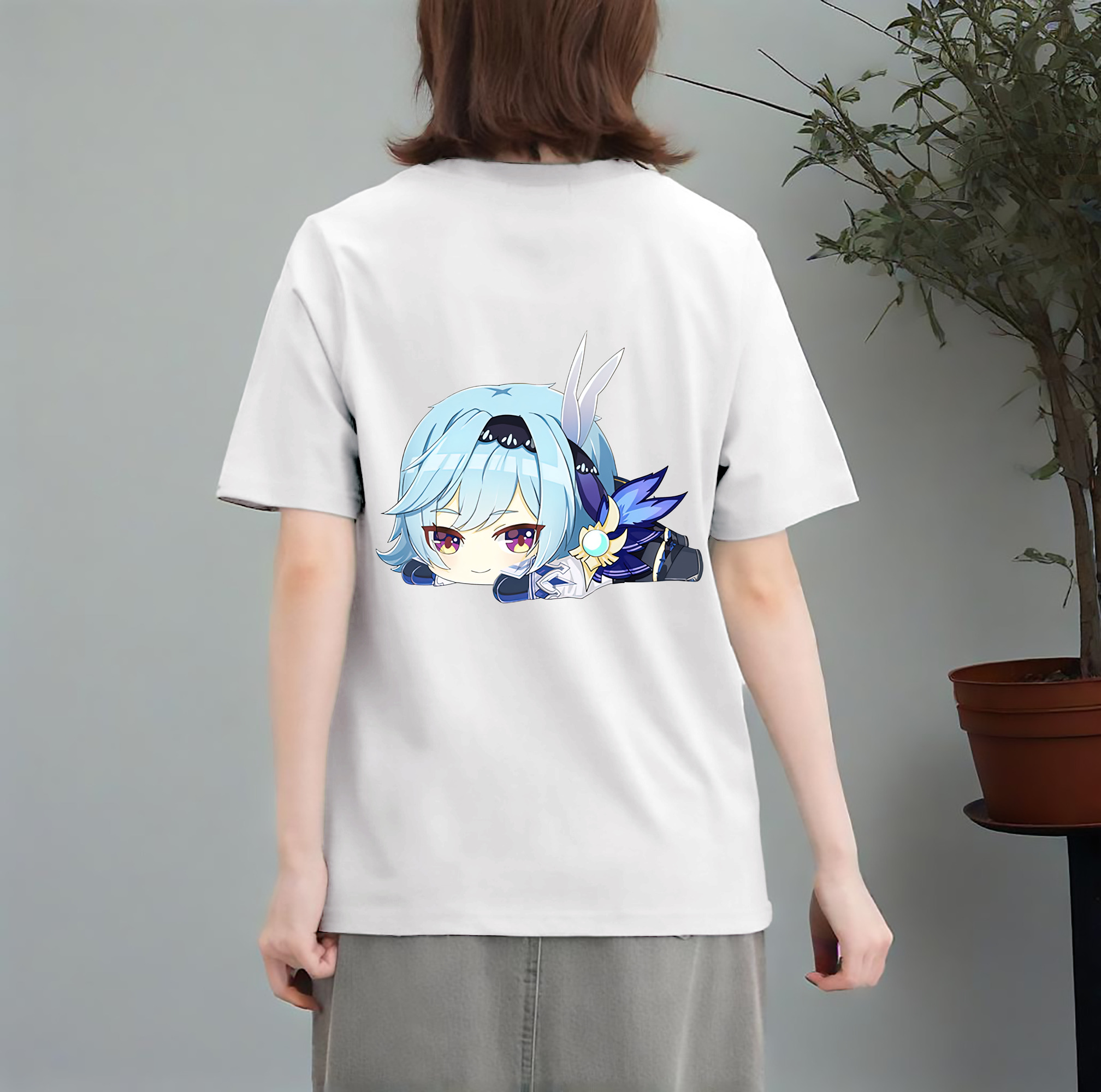 げんし神 优菈 ゆうら genshin Yūra レディース半袖Tシャツ(バックプリント)