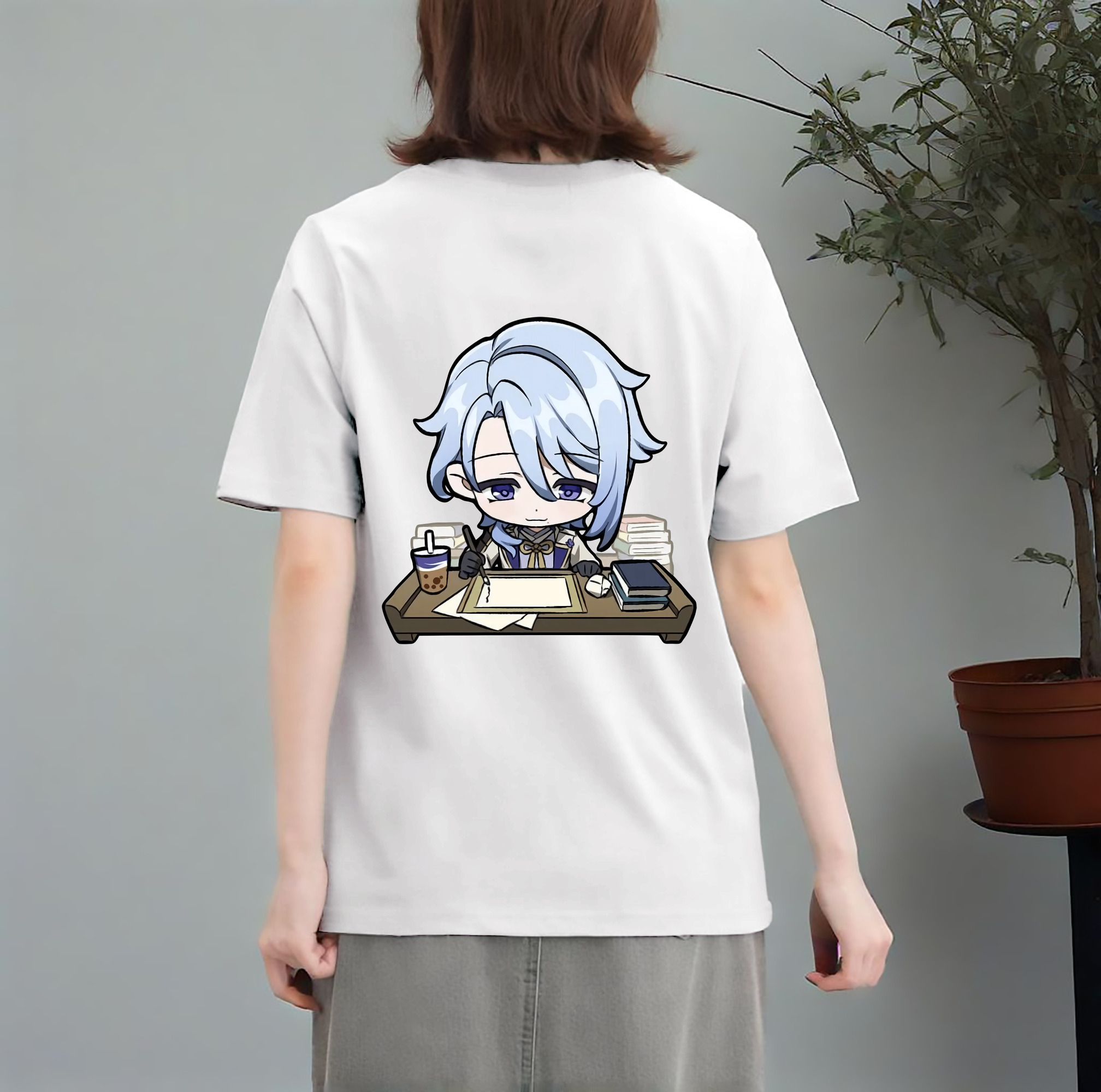 げんし神 神里綾人 かみさとあやと genshin Kamisato Ayato レディース半袖Tシャツ(バックプリント)