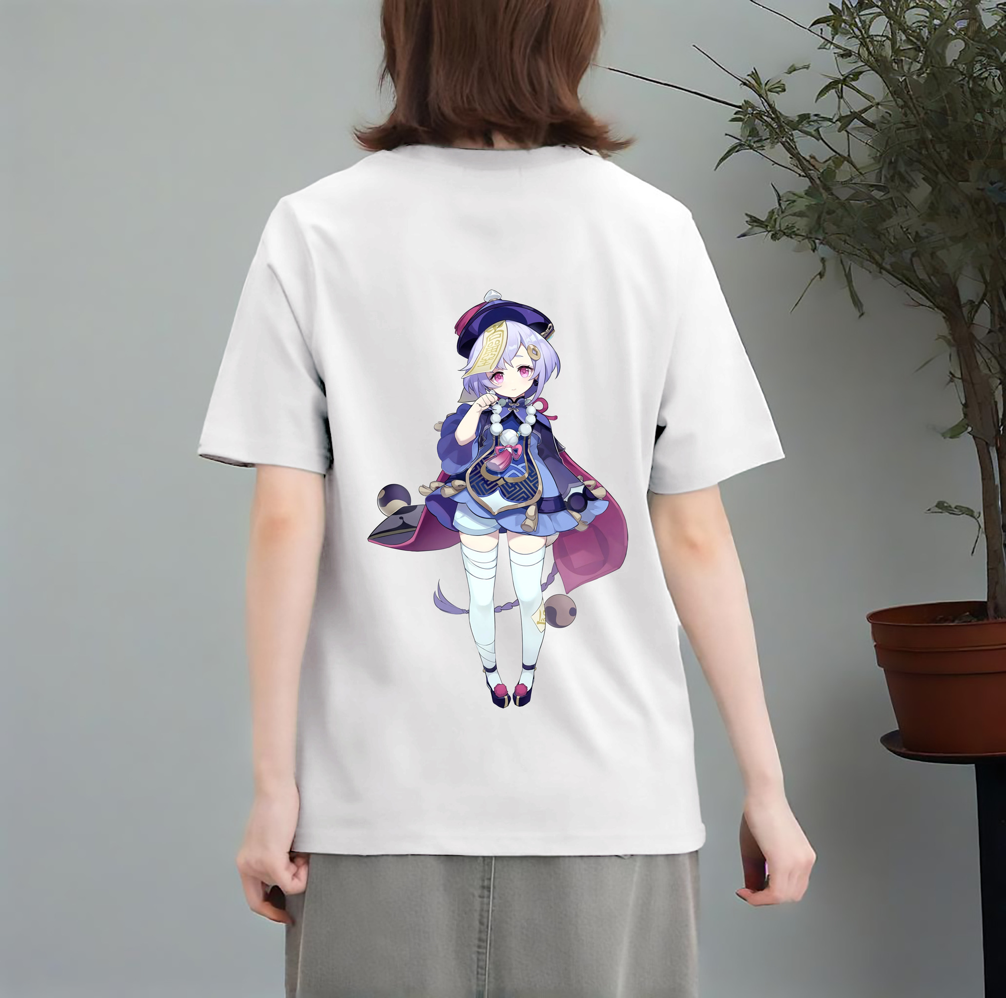 げんし神 七七 なな  genshin Nana レディース半袖Tシャツ(バックプリント)
