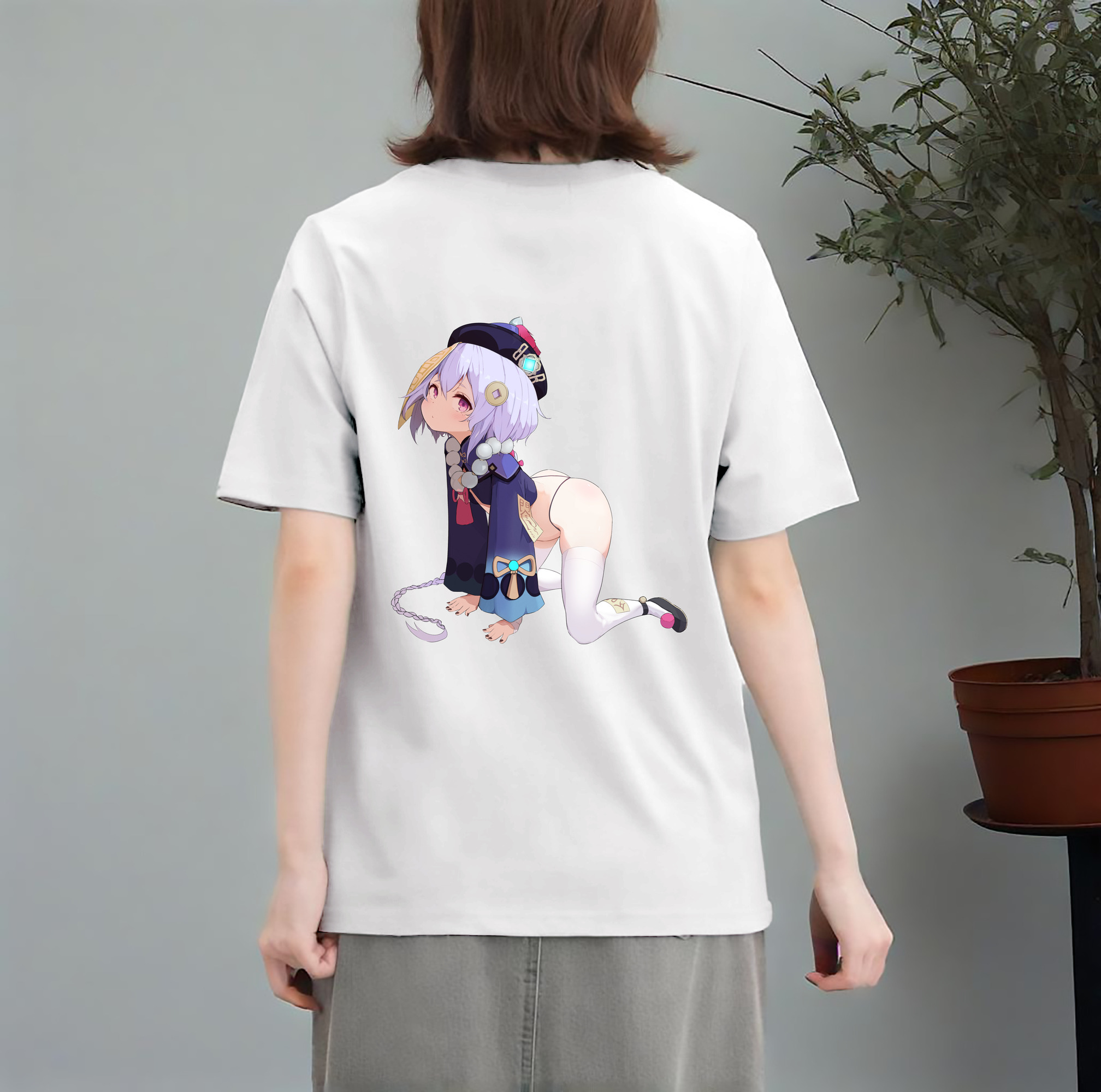 げんし神 七七 なな  genshin Nana レディース半袖Tシャツ(バックプリント)