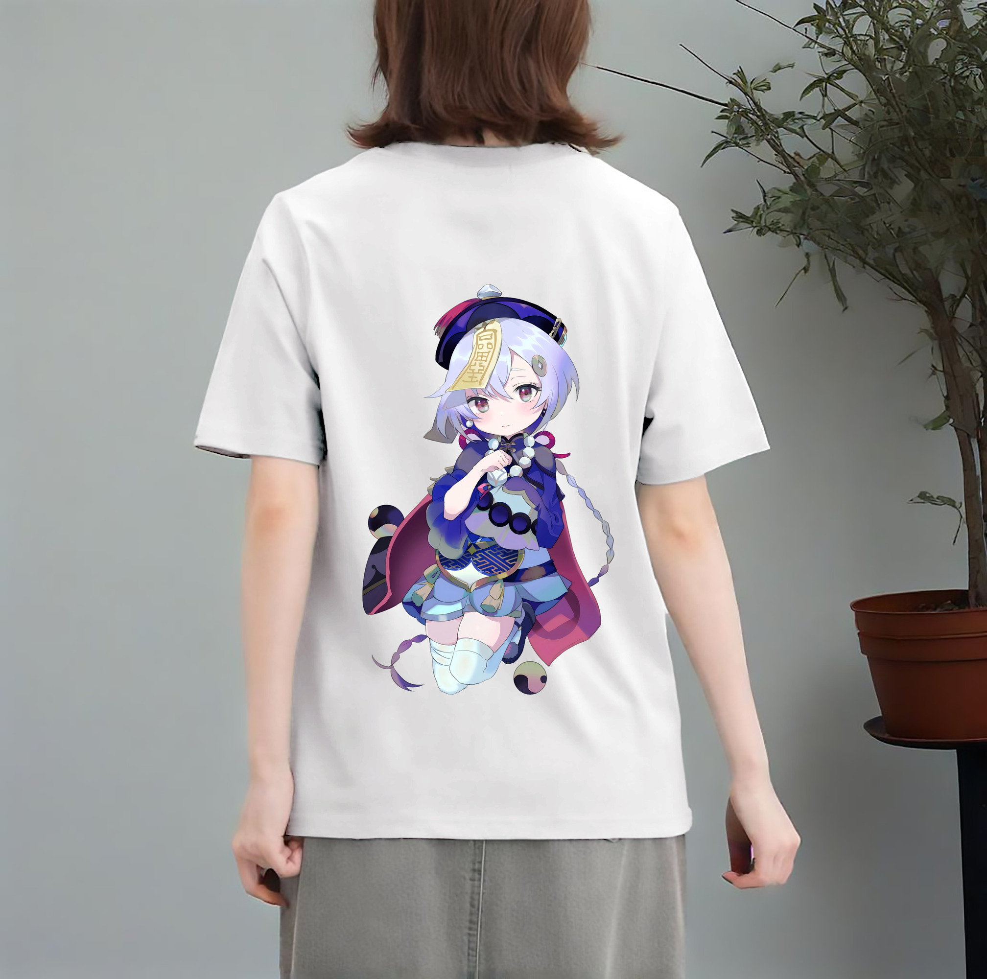 げんし神 七七 なな  genshin Nana レディース半袖Tシャツ(バックプリント)