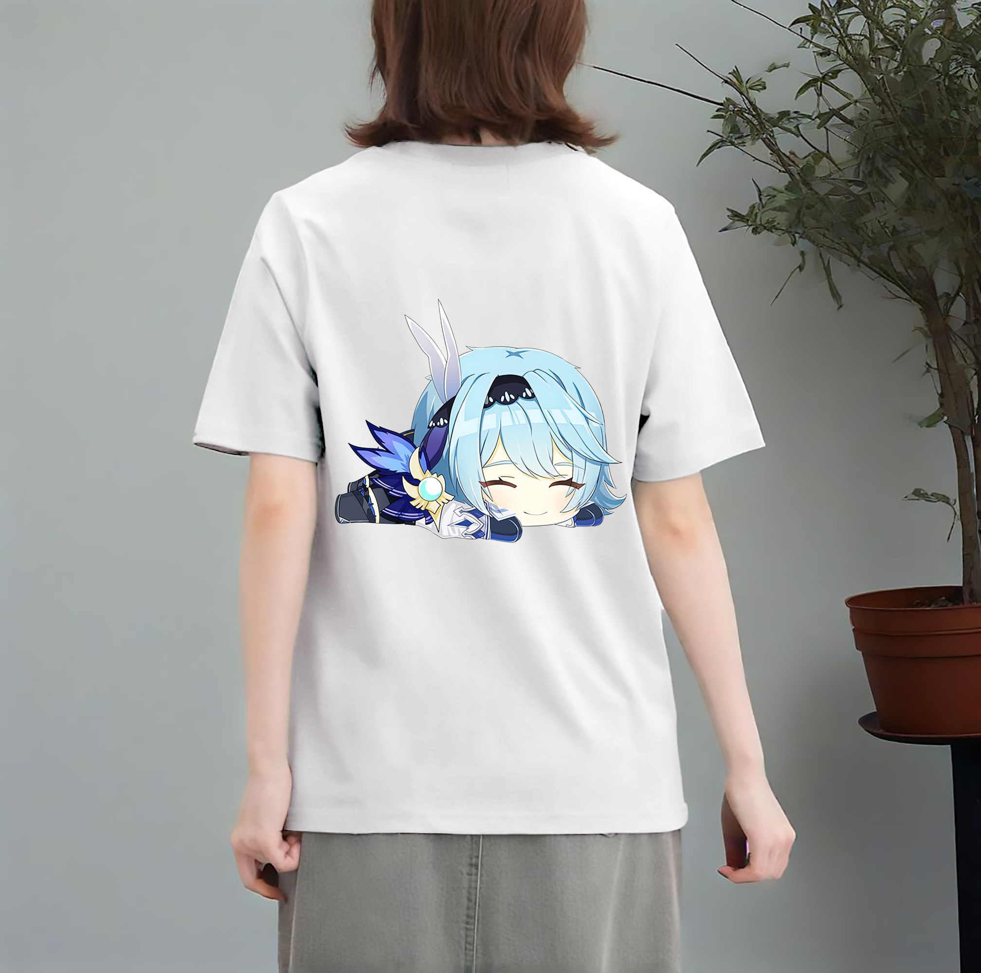 げんし神 优菈 ゆうら genshin Yūra レディース半袖Tシャツ(バックプリント)