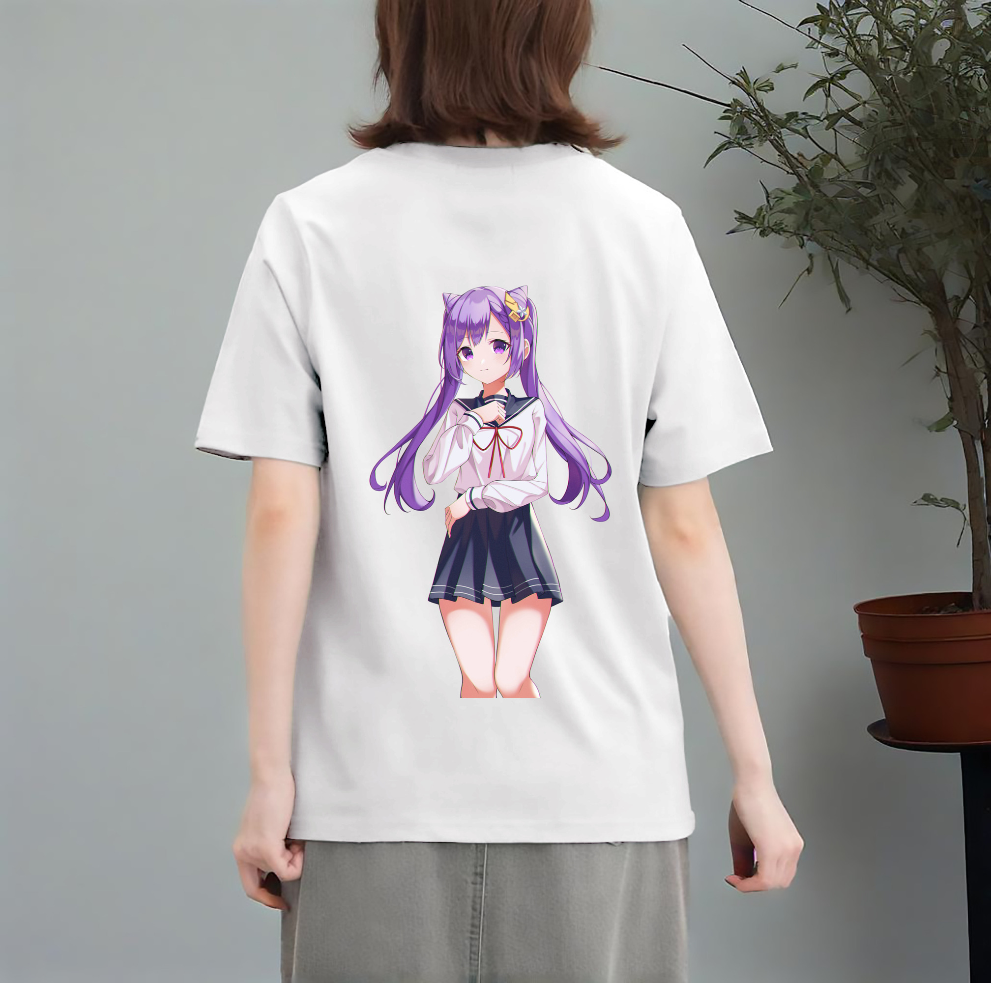 げんし神 刻晴 こくせい genshin Kokusei レディース半袖Tシャツ(バックプリント)