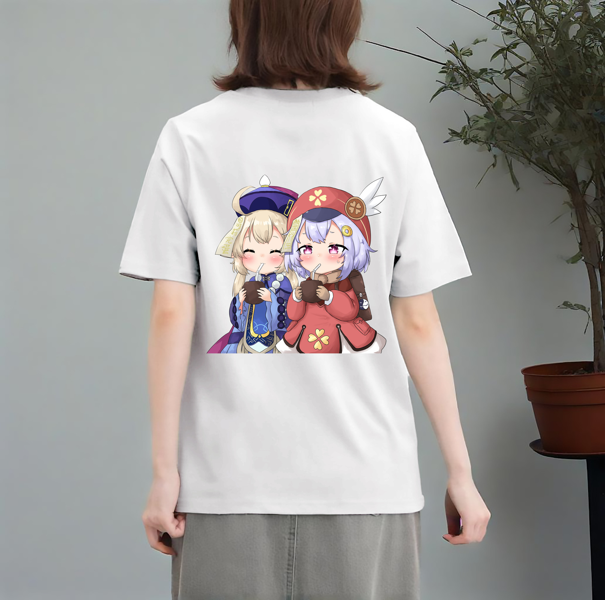 げんし神 七七 なな  genshin Nana レディース半袖Tシャツ(バックプリント)