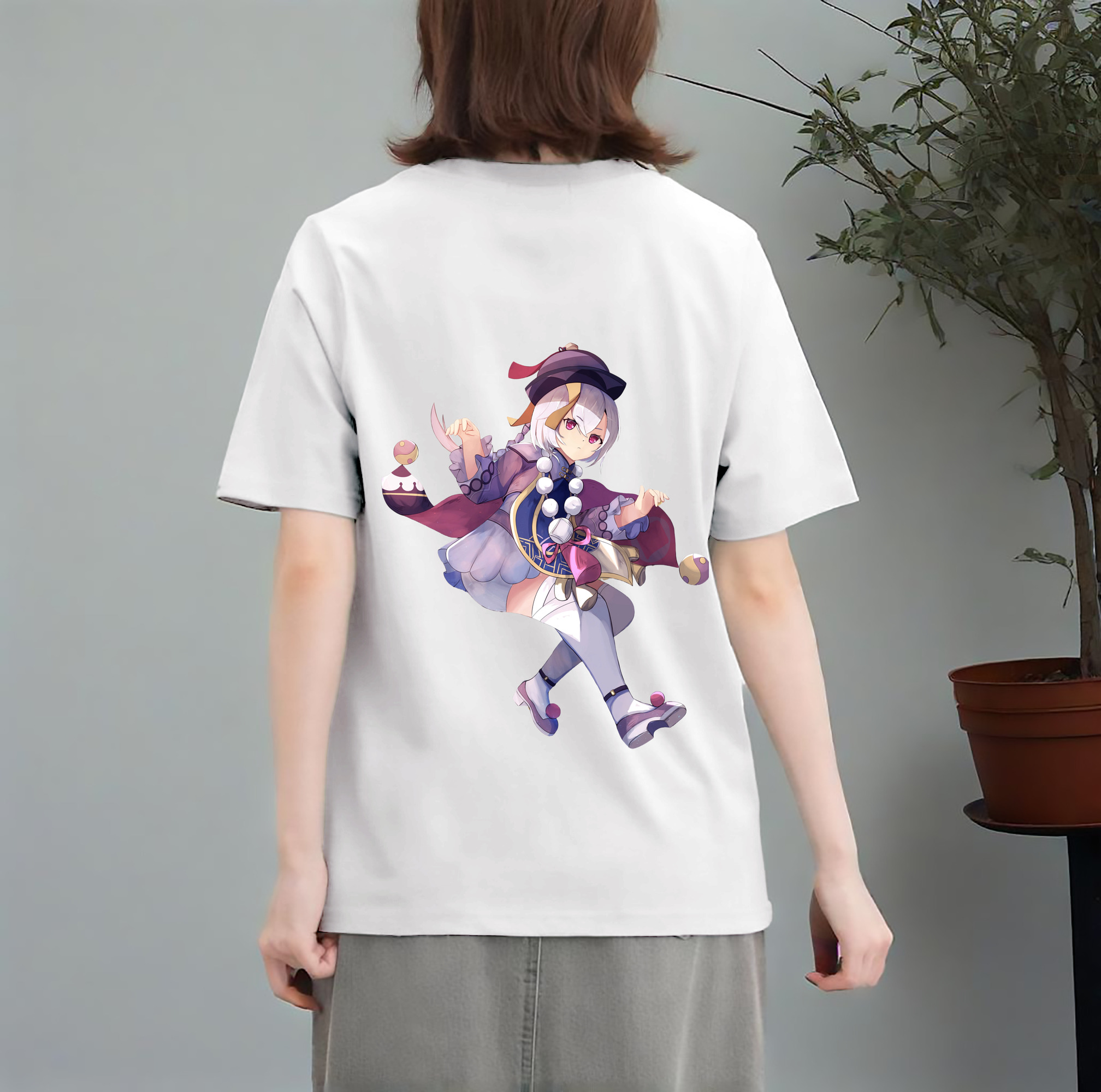 げんし神 七七 なな  genshin Nana レディース半袖Tシャツ(バックプリント)