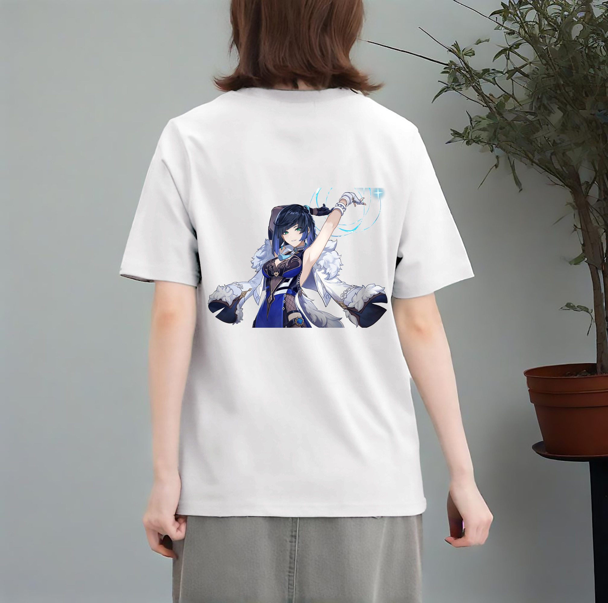 げんし神 夜兰 やらん genshin Yaran レディース半袖Tシャツ(バックプリント)