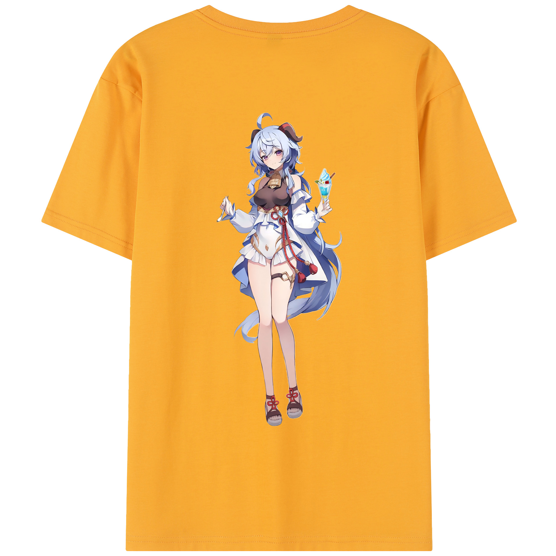 げんし神 甘雨 かんう genshin Ganyu レディース半袖Tシャツ(バックプリント)