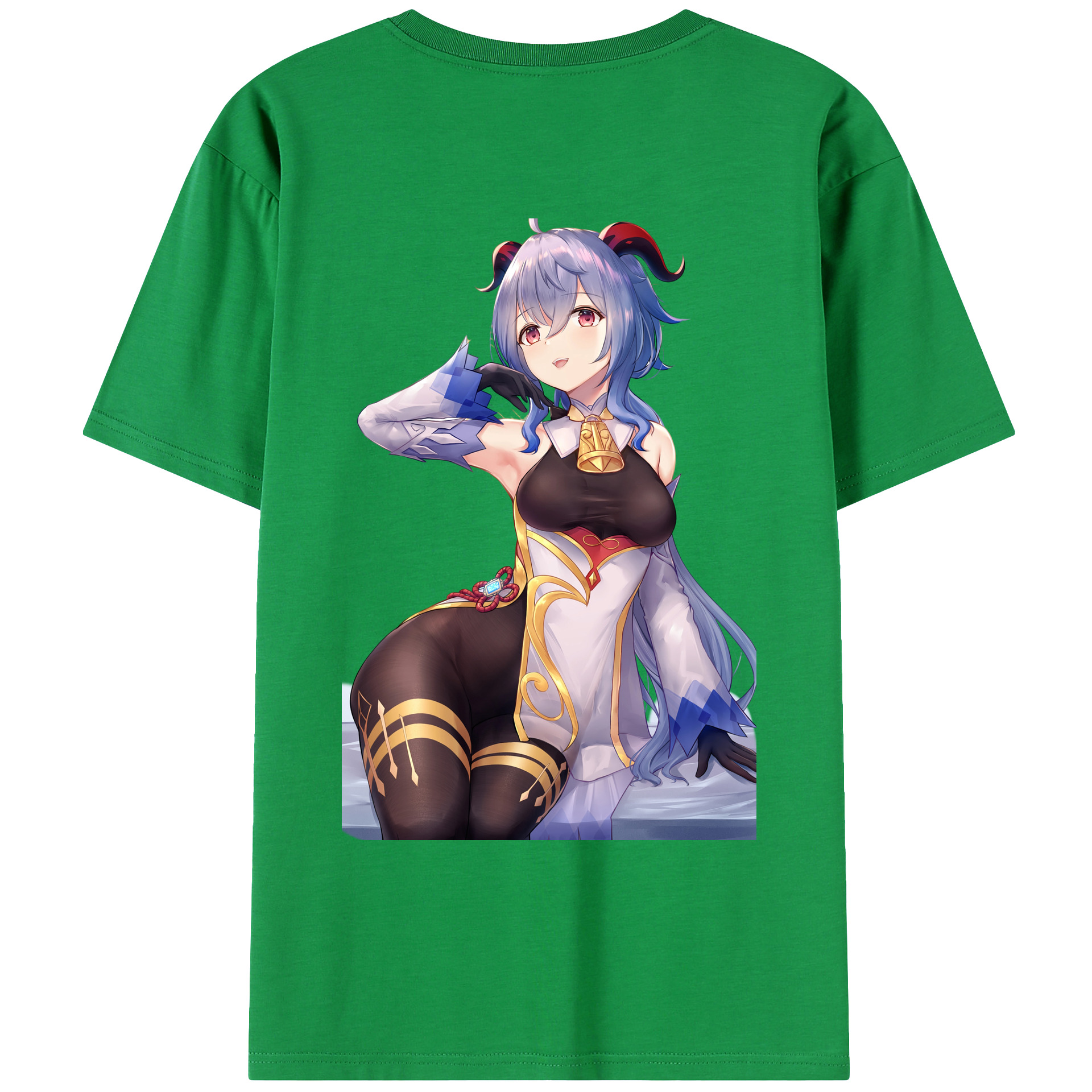 げんし神 甘雨 かんう genshin Ganyu レディース半袖Tシャツ(バックプリント)