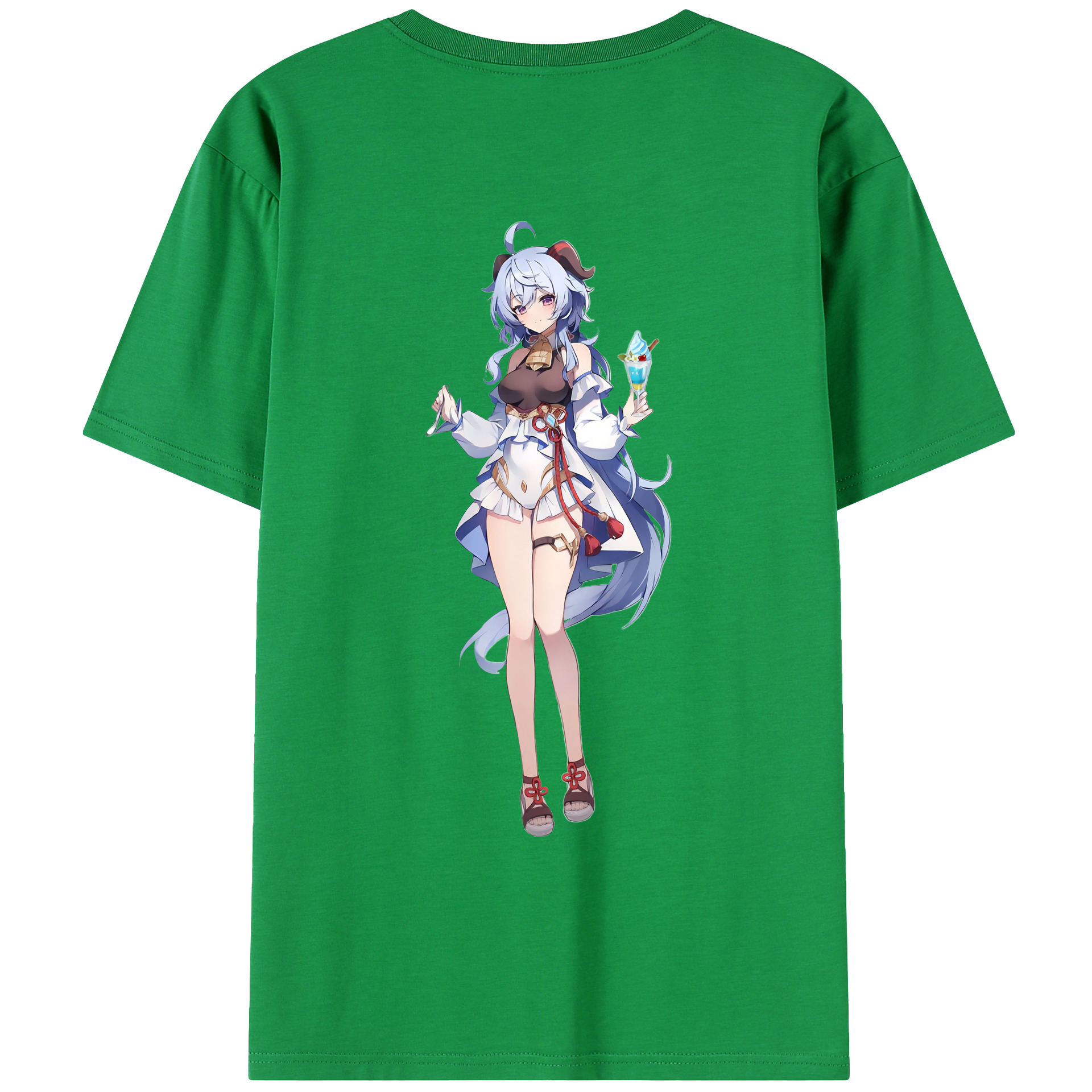げんし神 甘雨 かんう genshin Ganyu レディース半袖Tシャツ(バックプリント)