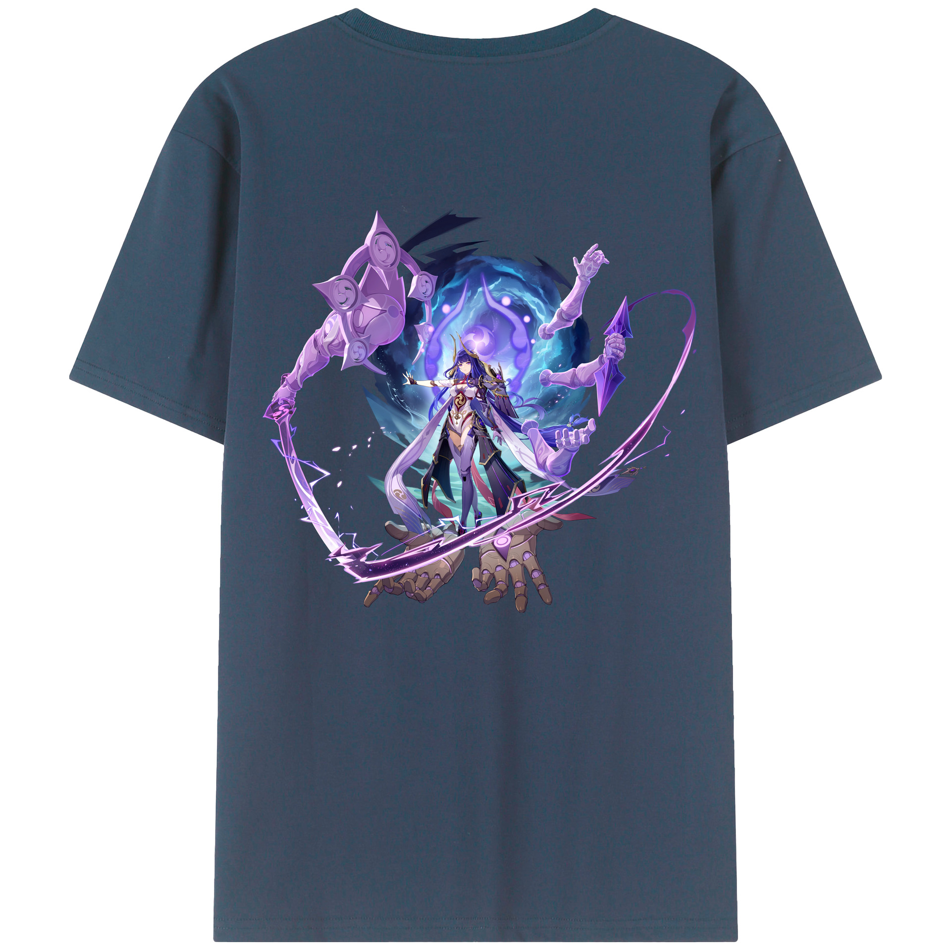 げんし神 雷電将軍 らいでんしょうぐん genshin Raiden Shogun レディース半袖Tシャツ(バックプリント)