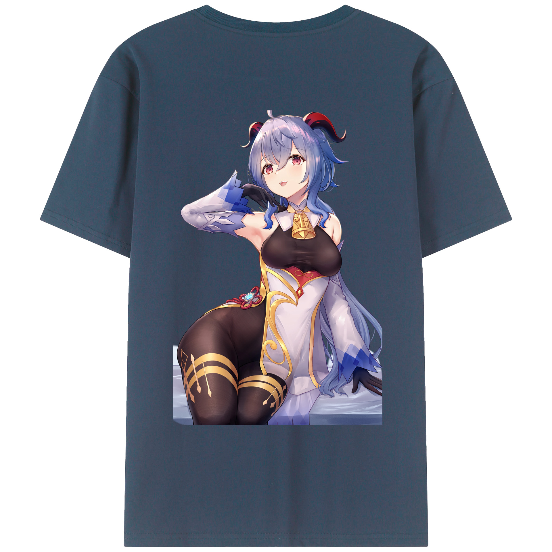 げんし神 甘雨 かんう genshin Ganyu レディース半袖Tシャツ(バックプリント)