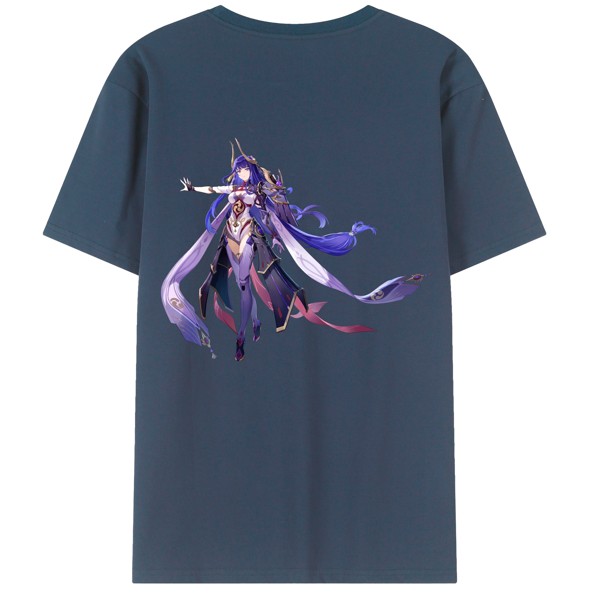 げんし神 雷電将軍 らいでんしょうぐん genshin Raiden Shogun レディース半袖Tシャツ(バックプリント)