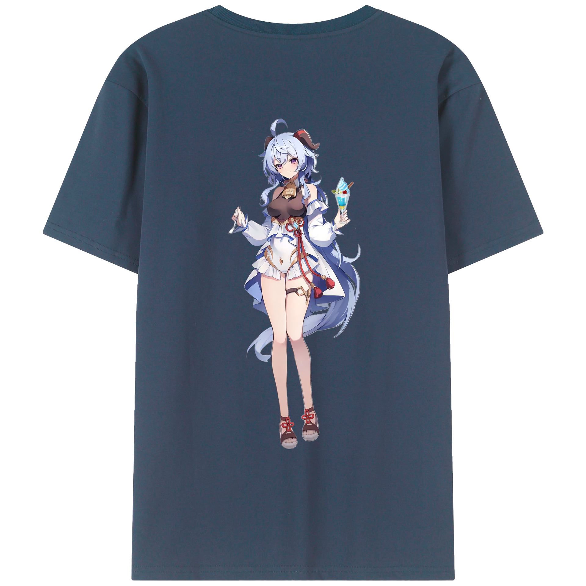 げんし神 甘雨 かんう genshin Ganyu レディース半袖Tシャツ(バックプリント)