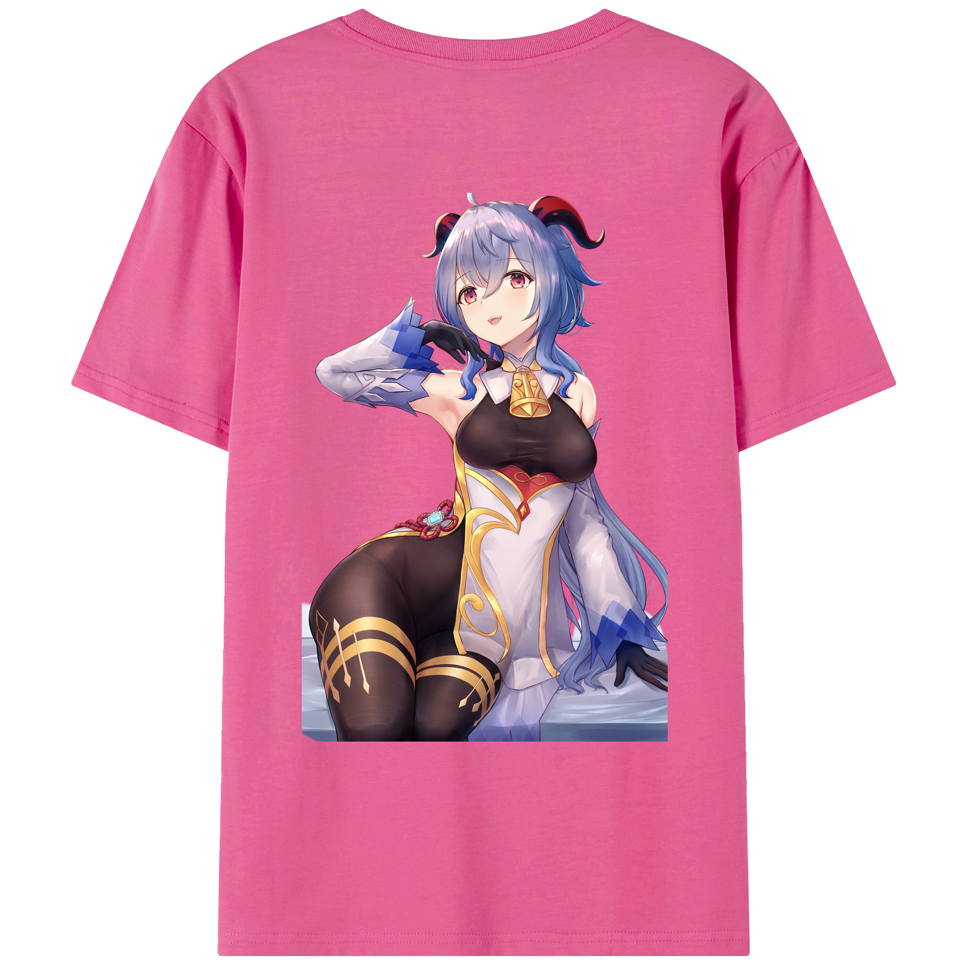 げんし神 甘雨 かんう genshin Ganyu レディース半袖Tシャツ(バックプリント)