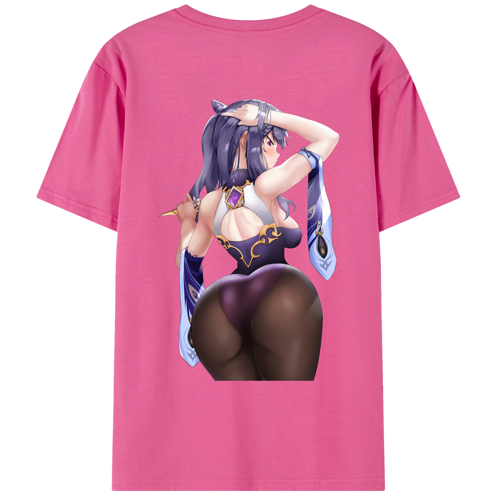 げんし神 刻晴 こくせい genshin Kokusei レディース半袖Tシャツ(バックプリント)