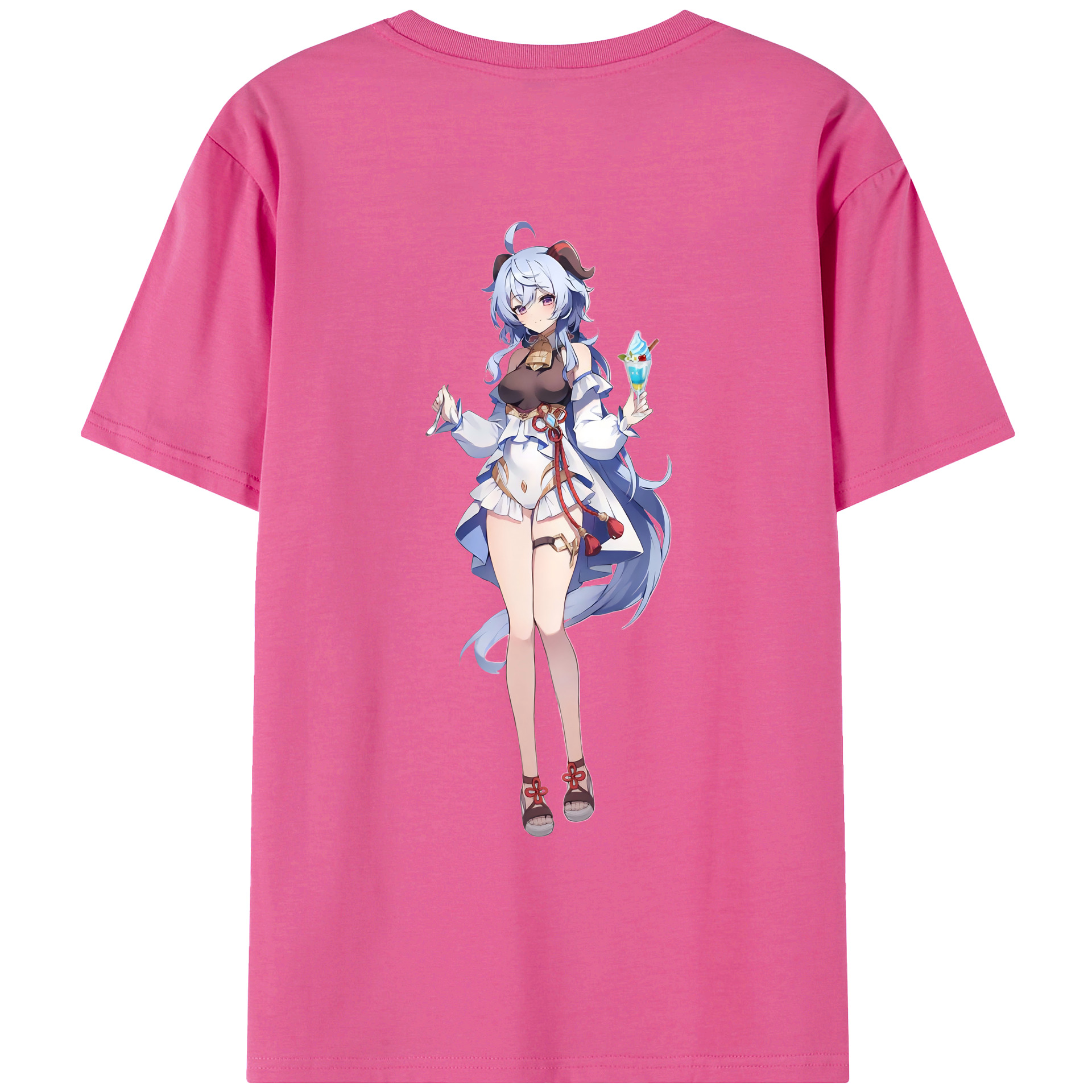げんし神 甘雨 かんう genshin Ganyu レディース半袖Tシャツ(バックプリント)