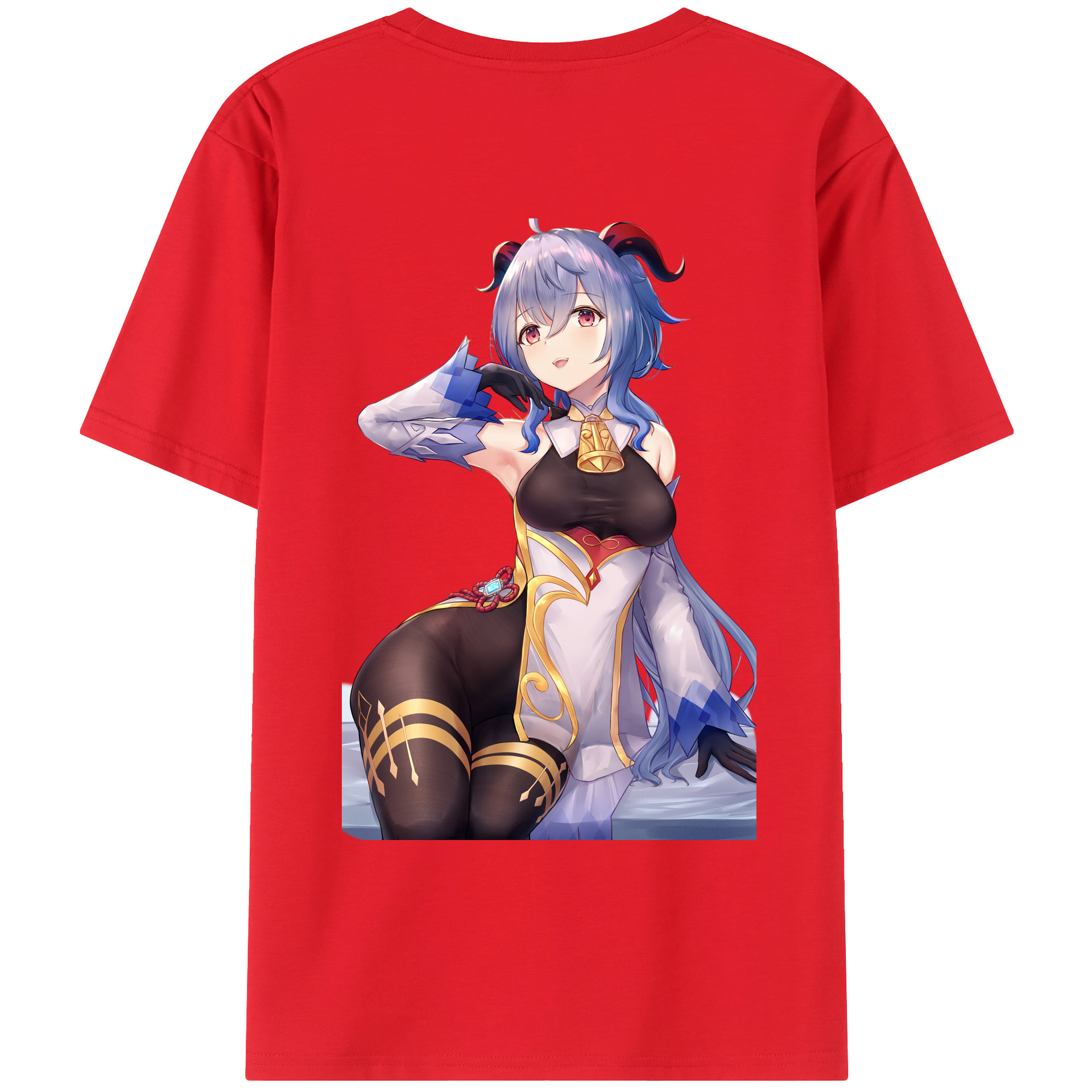 げんし神 甘雨 かんう genshin Ganyu レディース半袖Tシャツ(バックプリント)