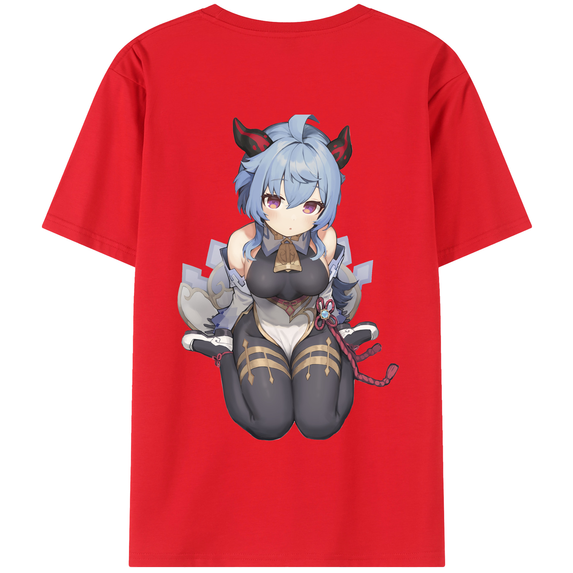 げんし神 甘雨 かんう genshin Ganyu レディース半袖Tシャツ(バックプリント)