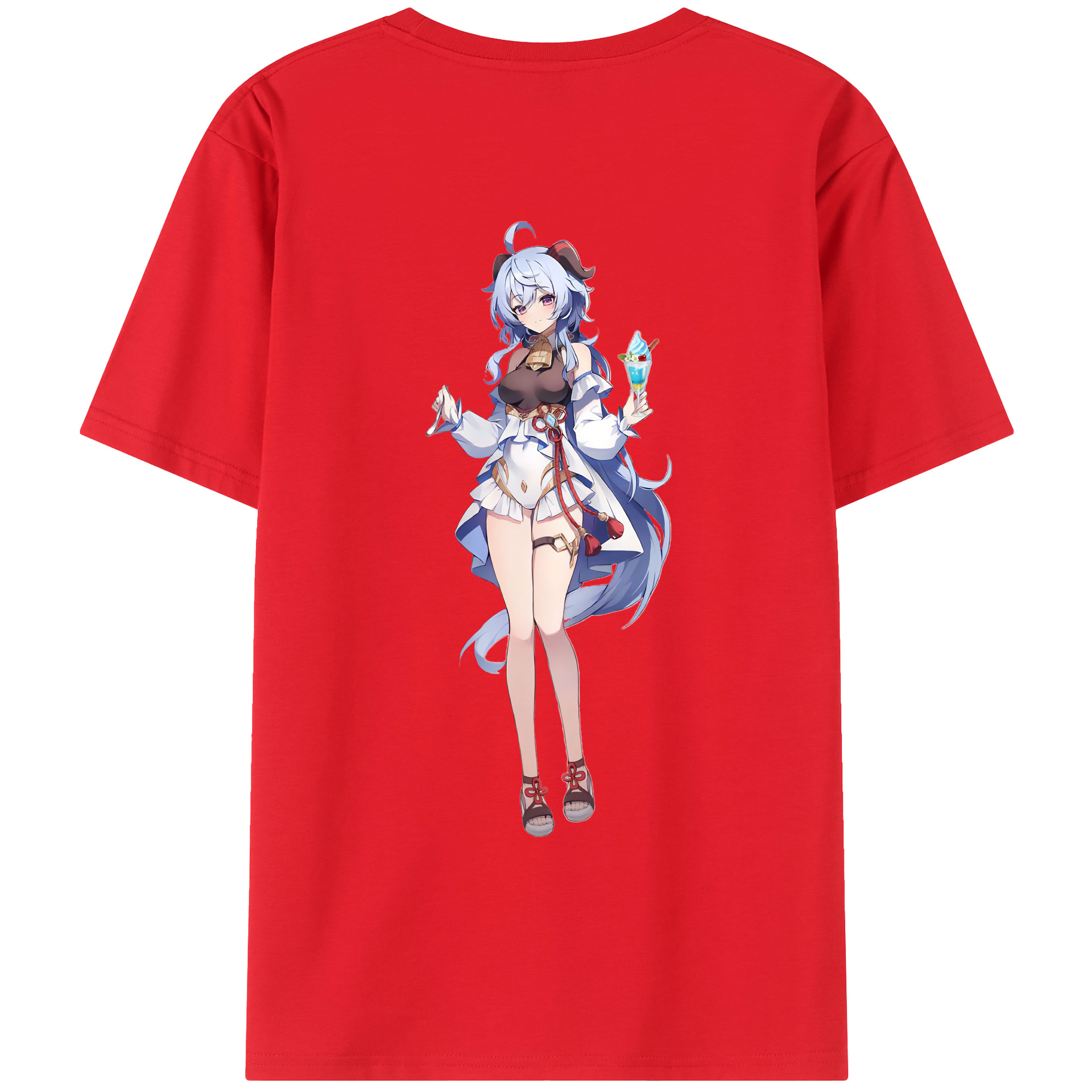 げんし神 甘雨 かんう genshin Ganyu レディース半袖Tシャツ(バックプリント)