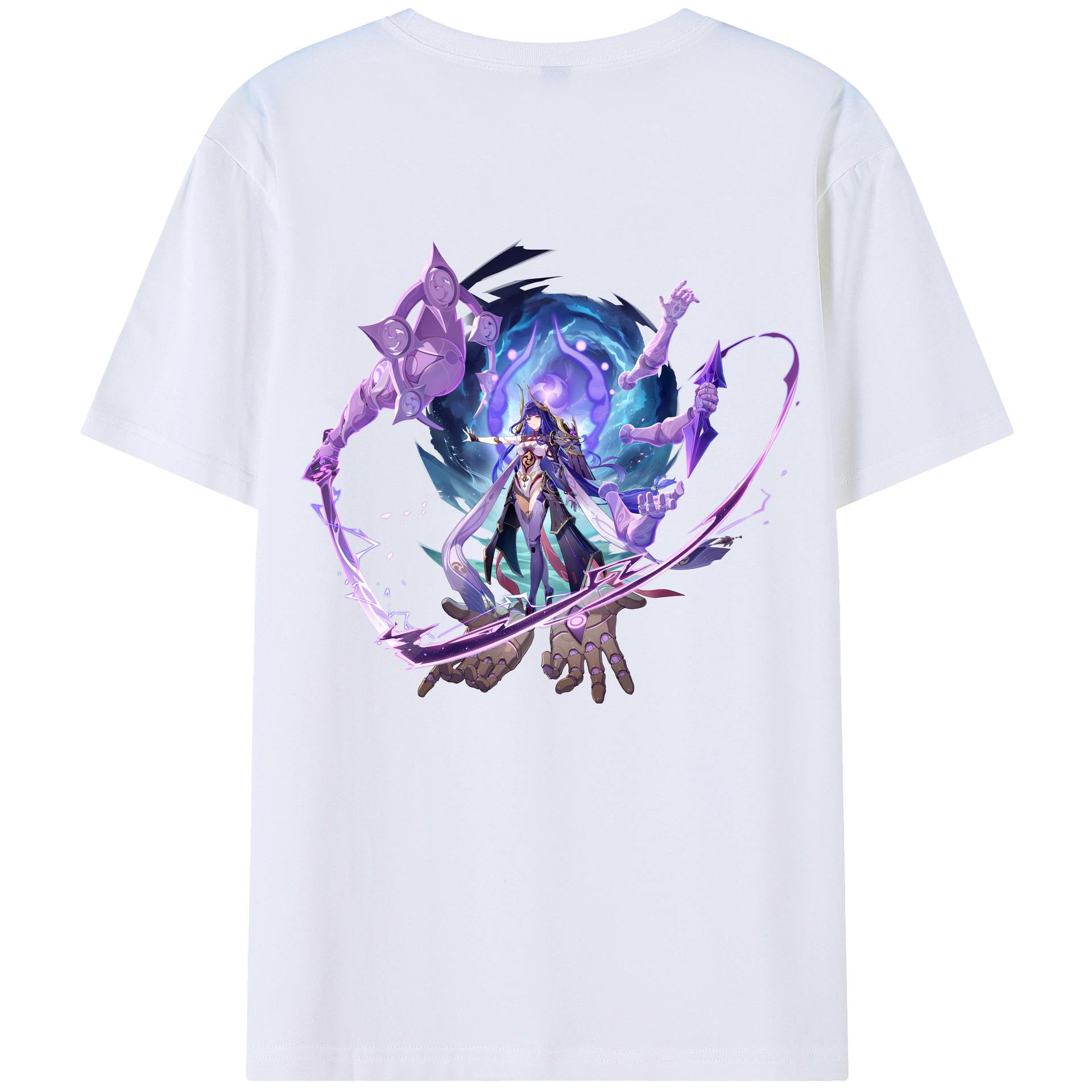 げんし神 雷電将軍 らいでんしょうぐん genshin Raiden Shogun レディース半袖Tシャツ(バックプリント)