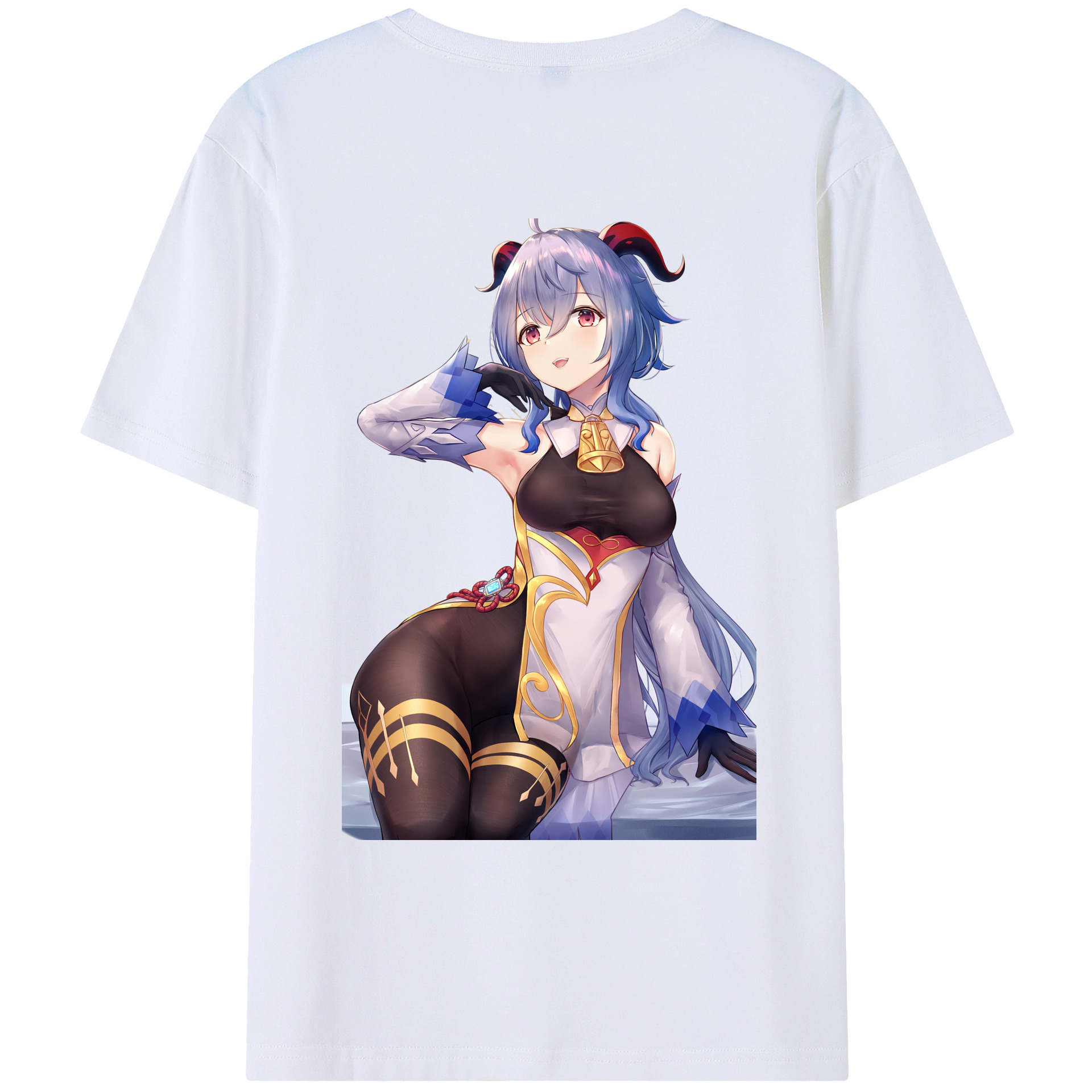 げんし神 甘雨 かんう genshin Ganyu レディース半袖Tシャツ(バックプリント)