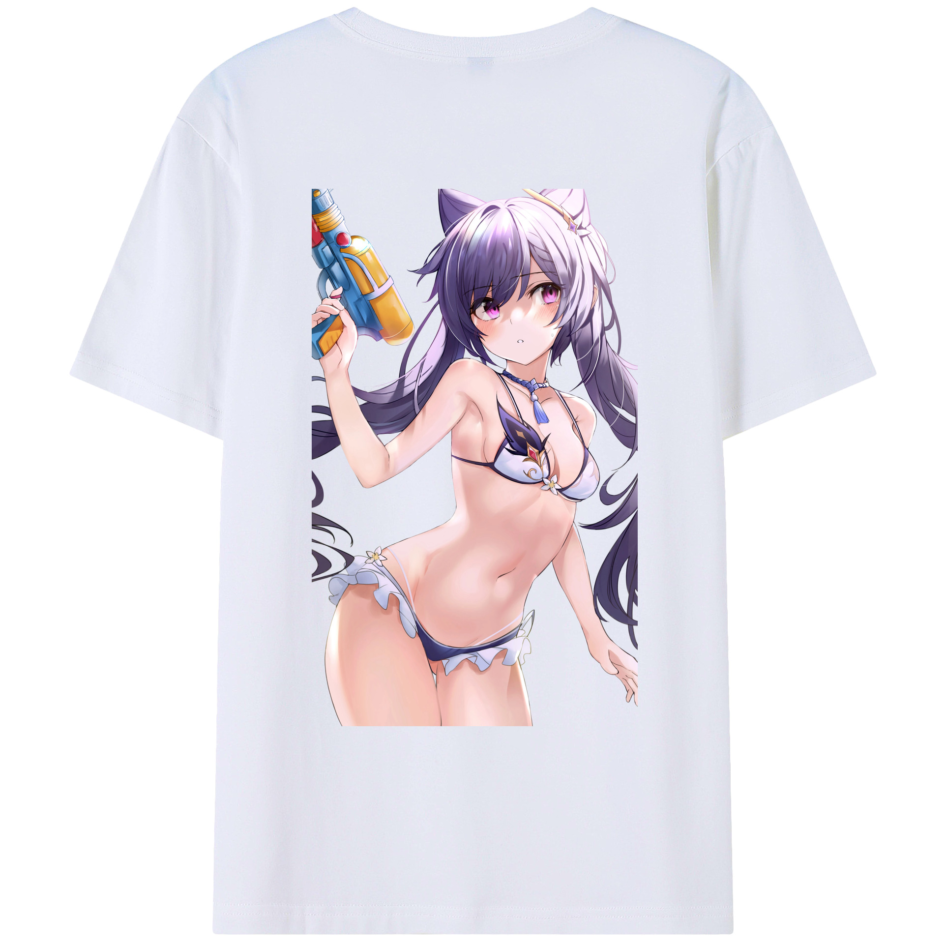 げんし神 刻晴 こくせい genshin Kokusei レディース半袖Tシャツ(バックプリント)