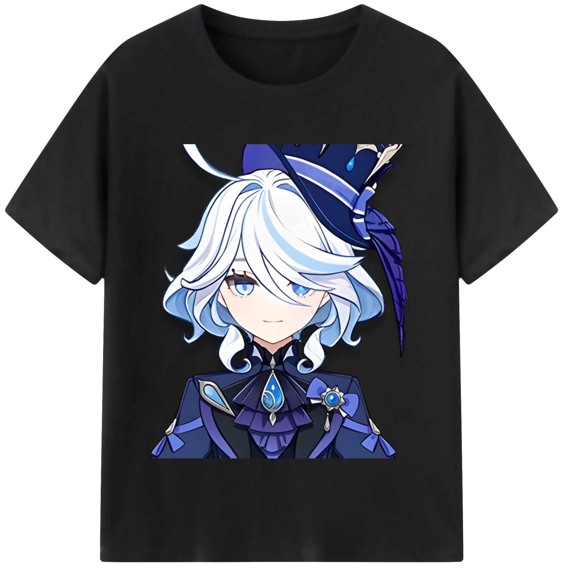 げんし神 フリーナ genshin Furina レディースカジュアルプリントTシャツ（綿100％）